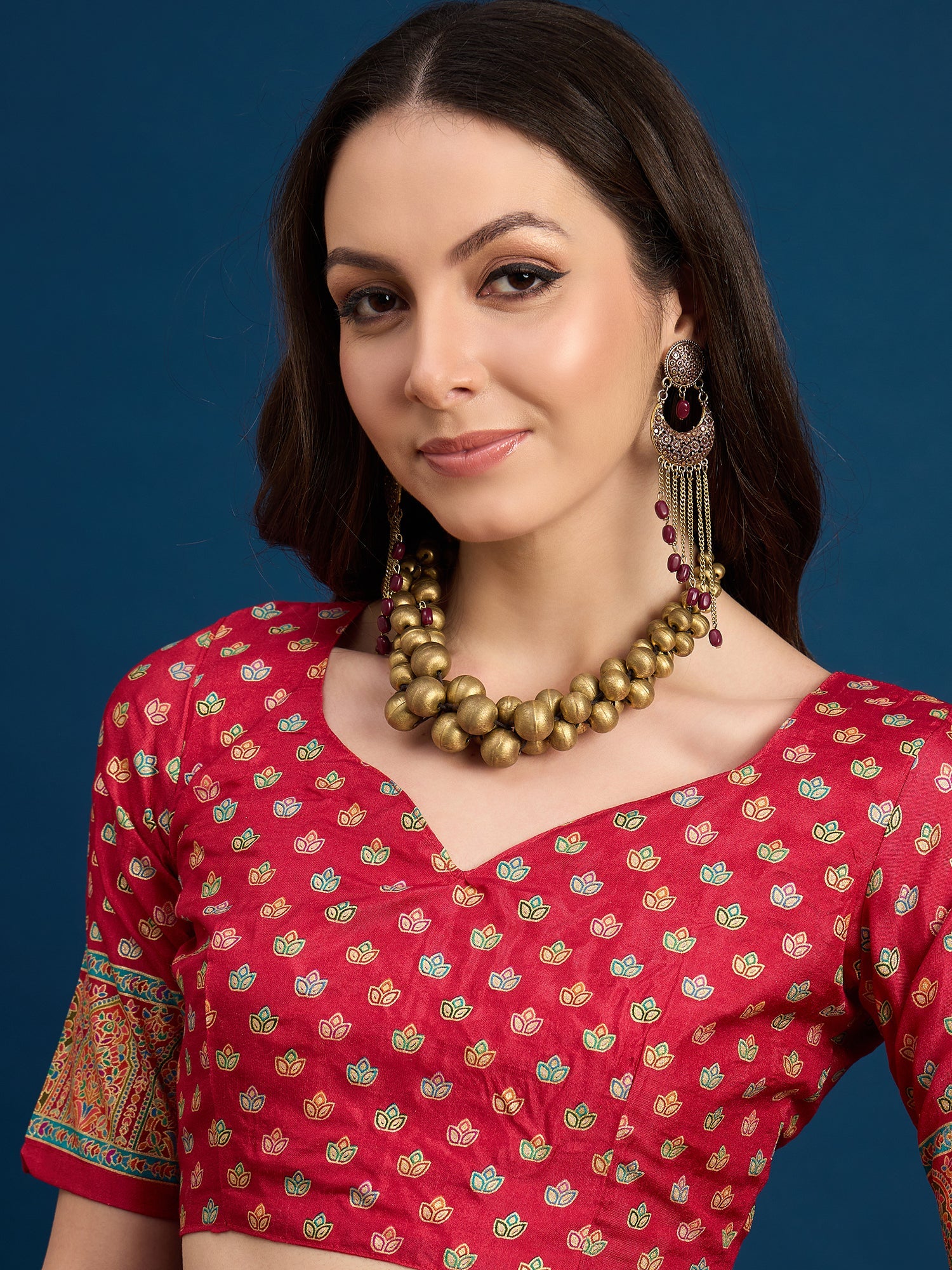 Silk Woven With Foil Print Saree - Ressa