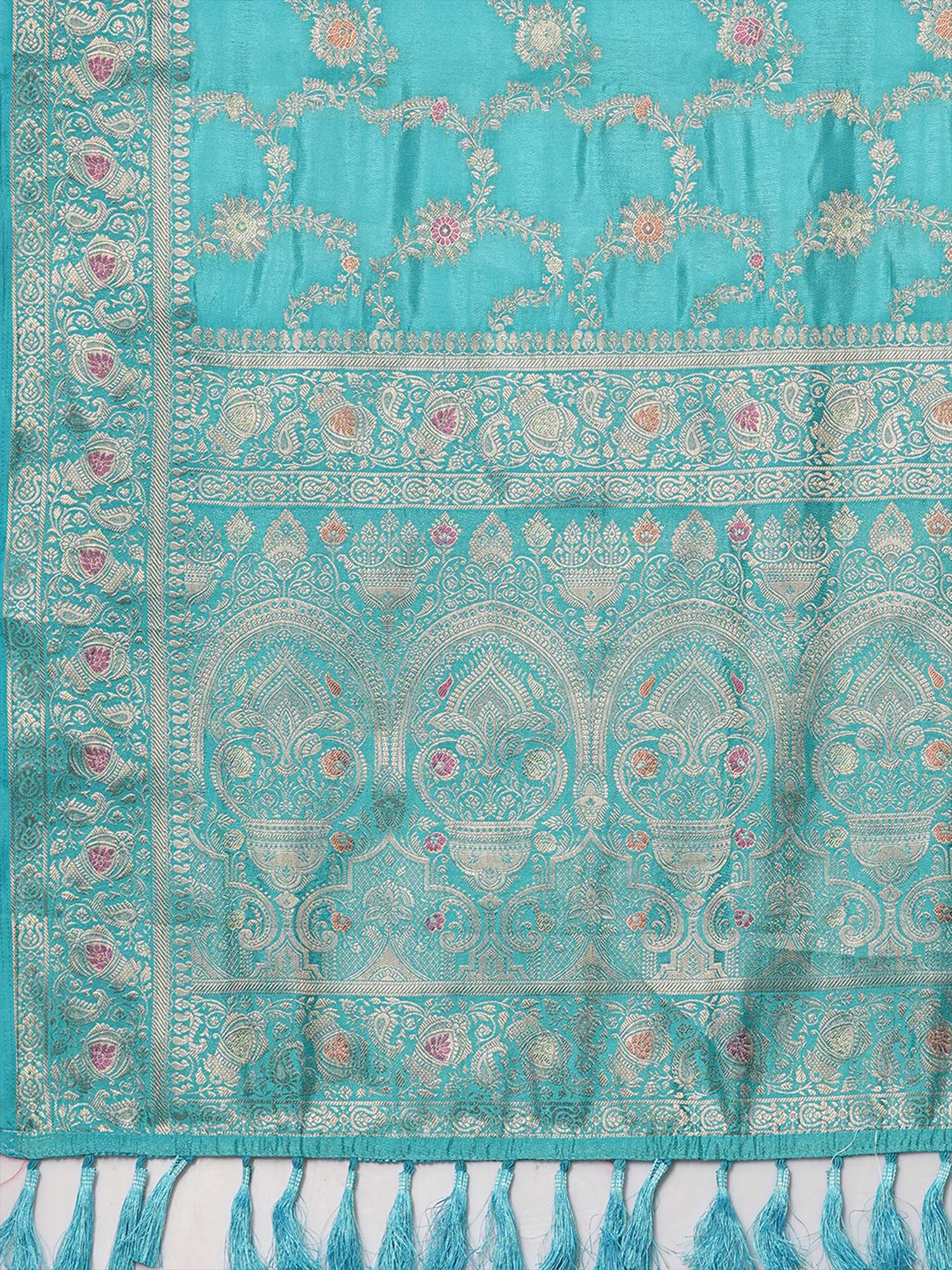 Sky Blue Banarasi Silk Saree - Ressa