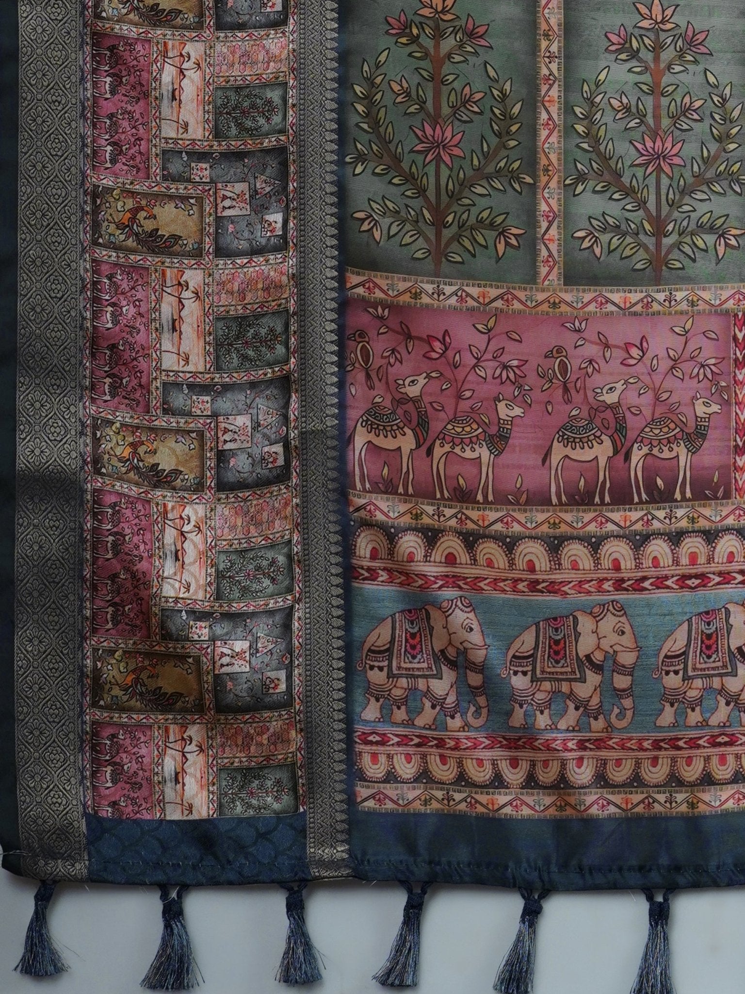 Sky Blue digital Print Saree - Ressa