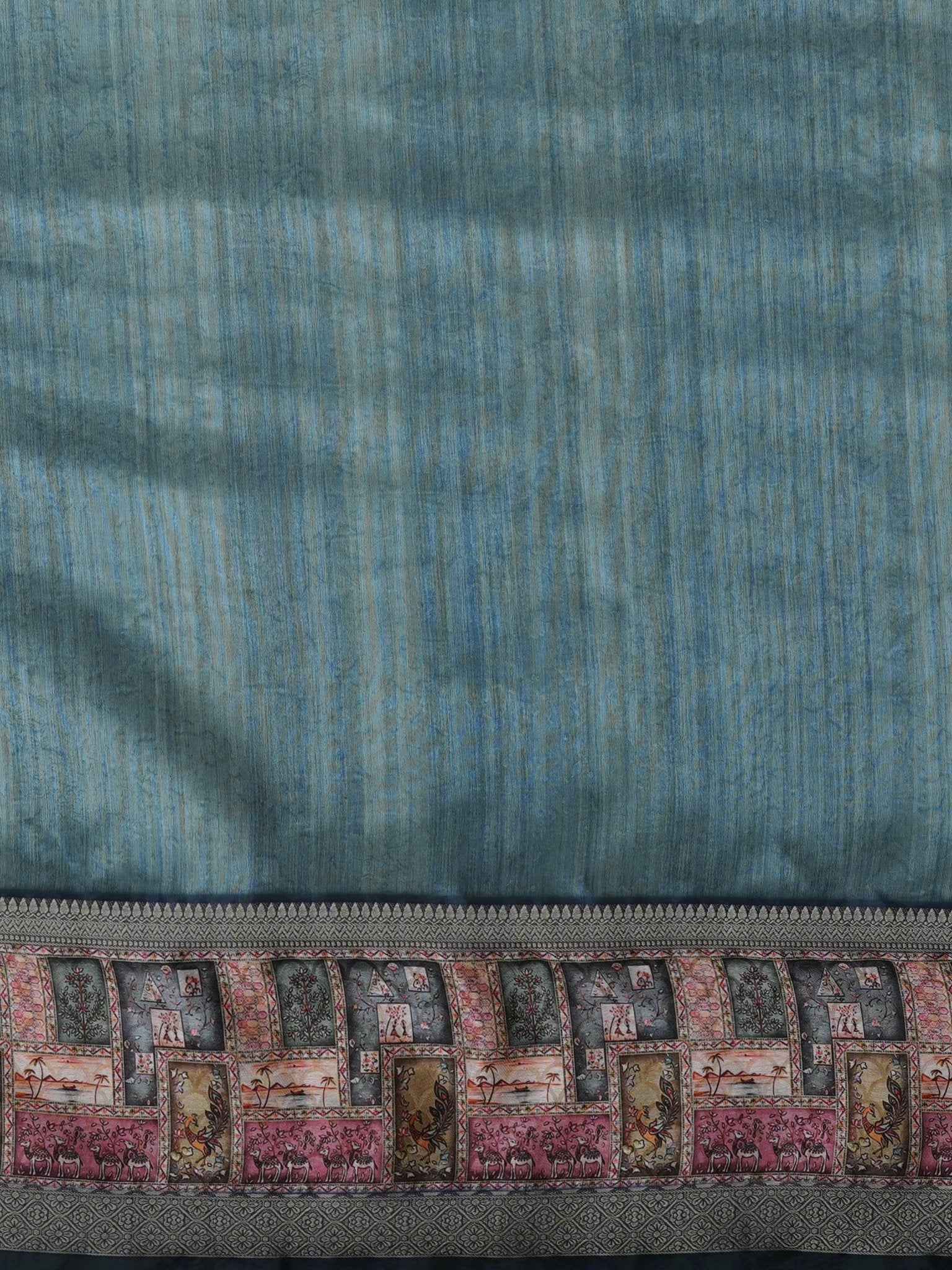Sky Blue digital Print Saree - Ressa