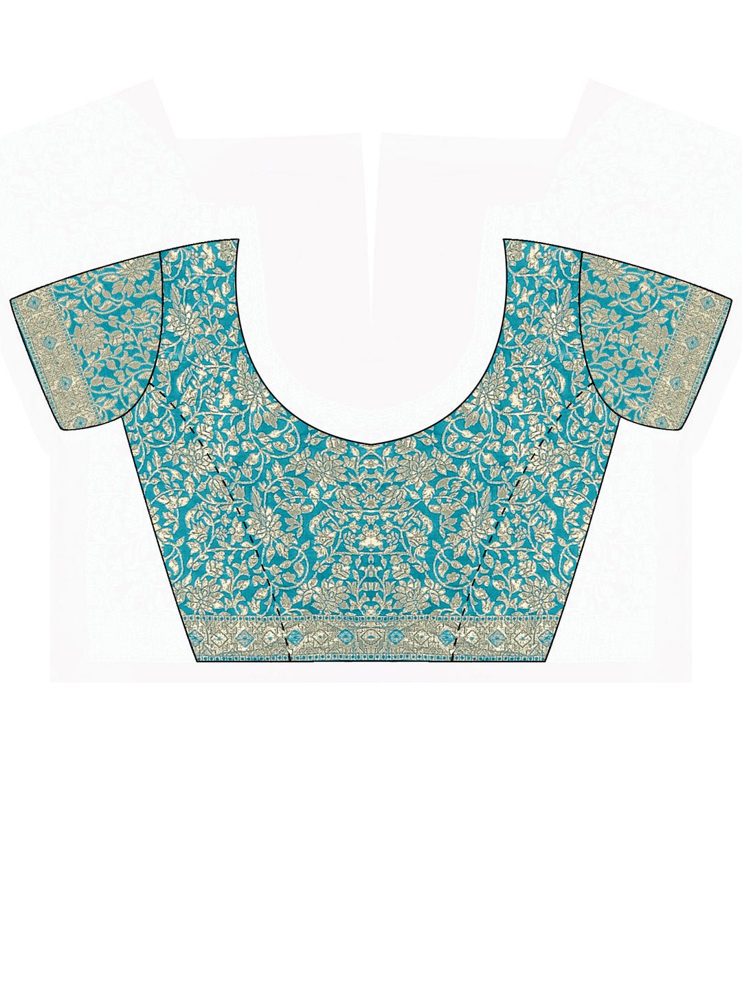 Sky Blue Floral Chiffon Saree - Ressa