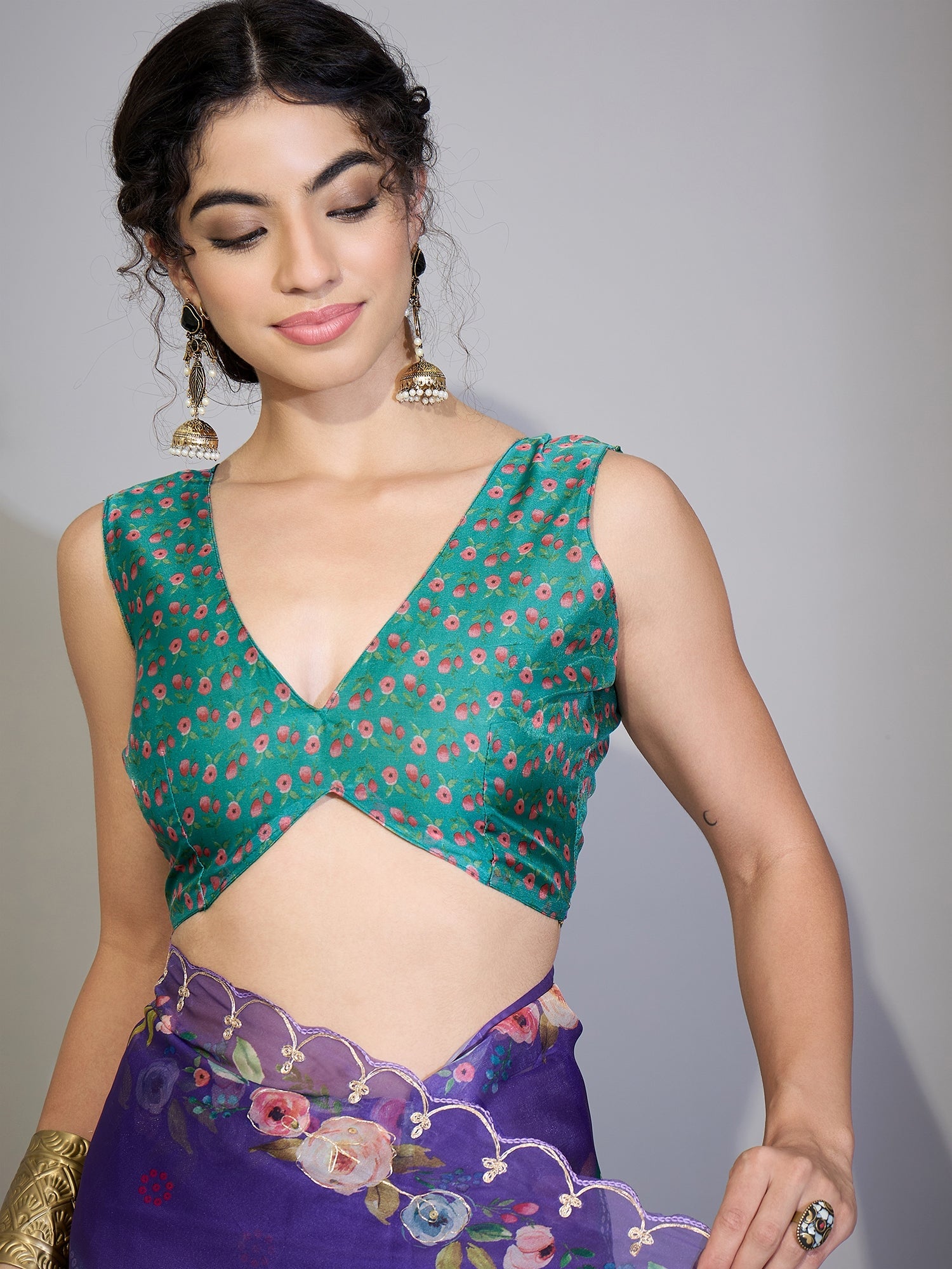 Sky Blue Tissue Silk Saree with Zari Stripes - Ressa