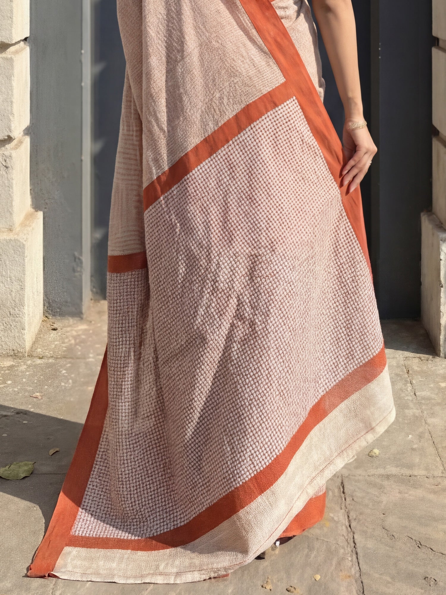 Soft Cotton : Geometric Shibori Print Saree - Ressa
