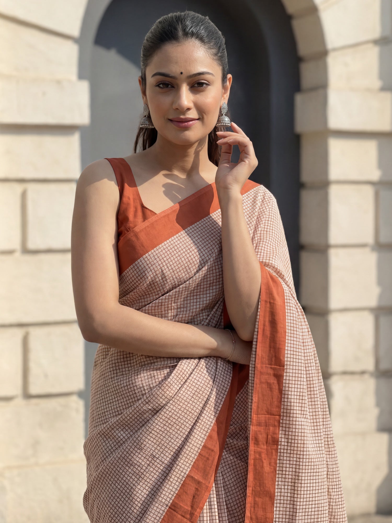 Soft Cotton : Geometric Shibori Print Saree - Ressa