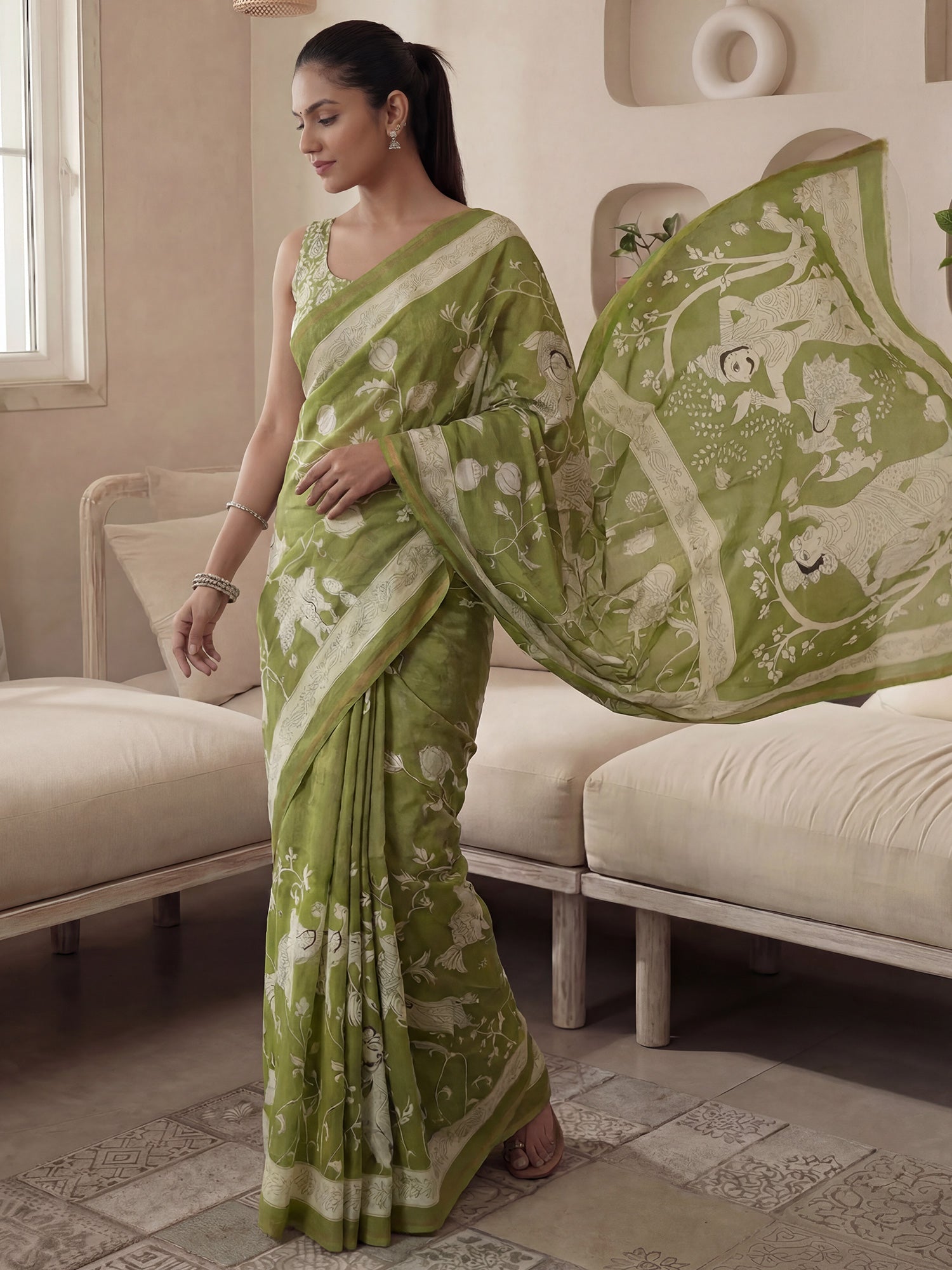 Srikalahasti Kalamkari : Soft Cotton Saree - Ressa