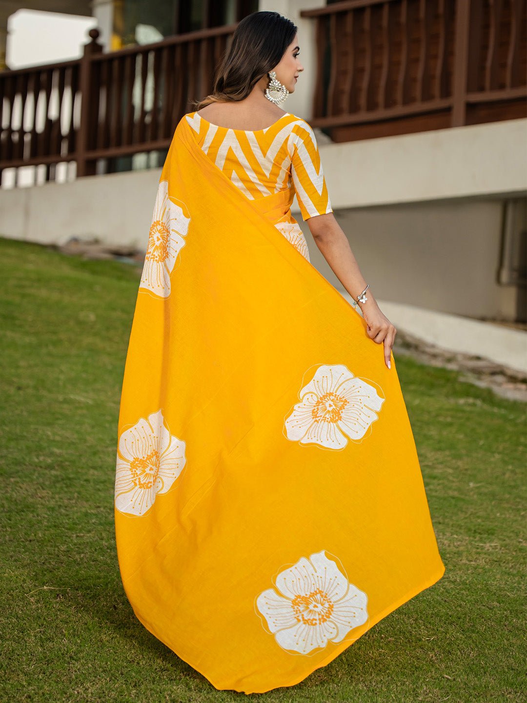 Sunshine Yellow Cotton Saree - Ressa
