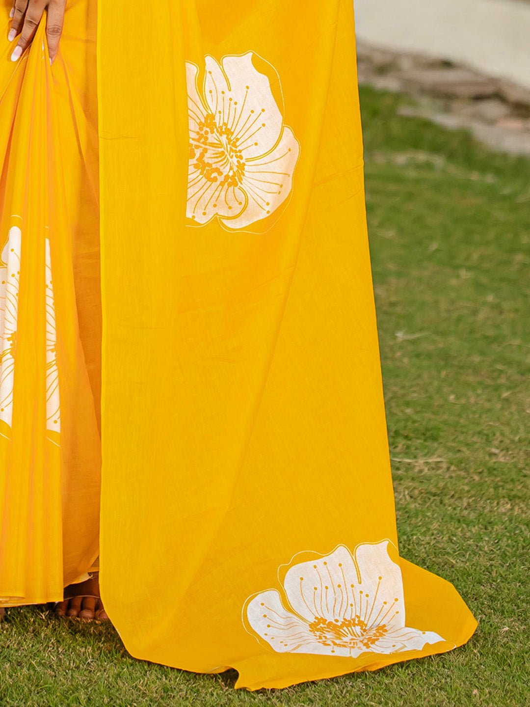Sunshine Yellow Cotton Saree - Ressa