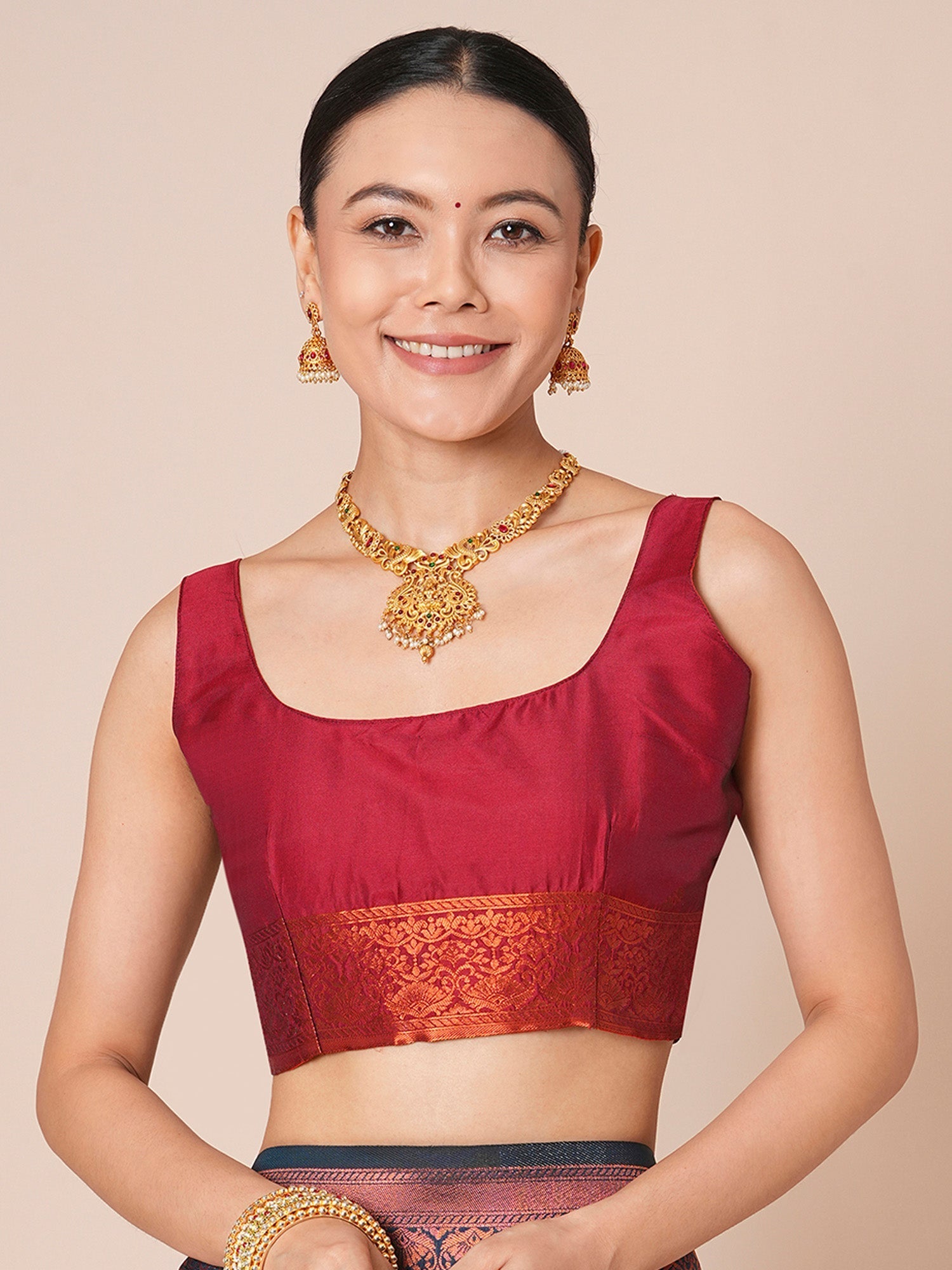 Teal Banarasi Silk with Red Meenakari Buti Saree - Ressa