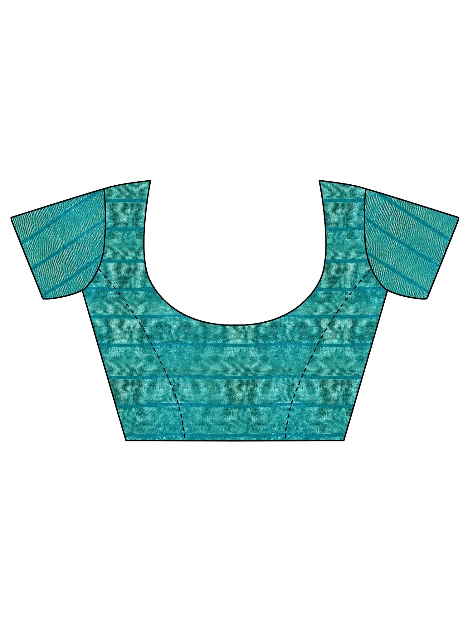 Teal Bandhani Georgette Saree with Rainbow Border - Ressa