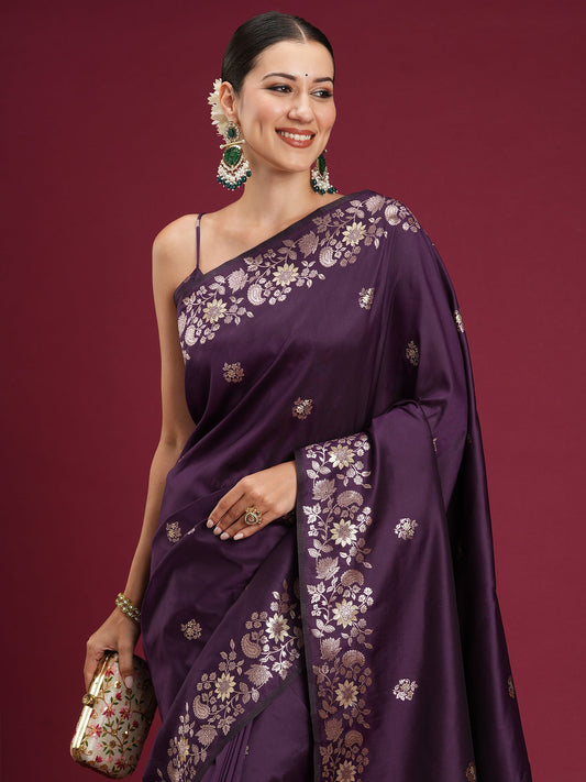 Teal Blue Banarasi Silk Blend Saree - Ressa