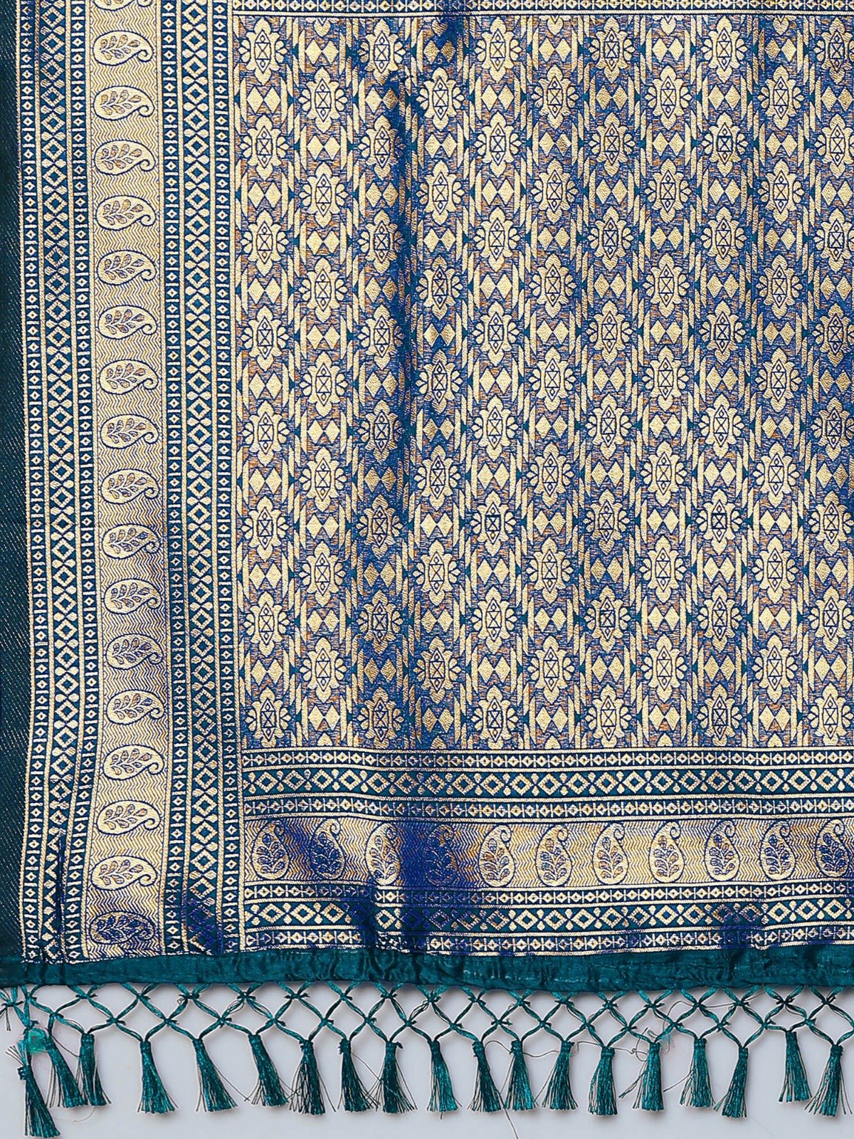 Teal blue Banarasi Silk Saree - Ressa