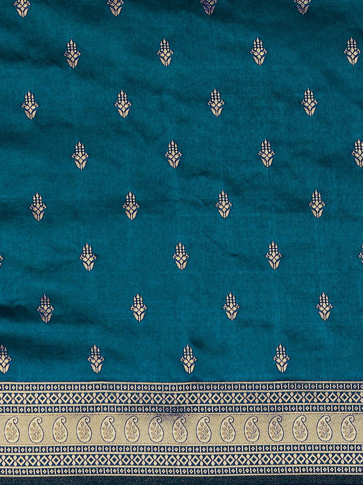 Teal blue Banarasi Silk Saree - Ressa