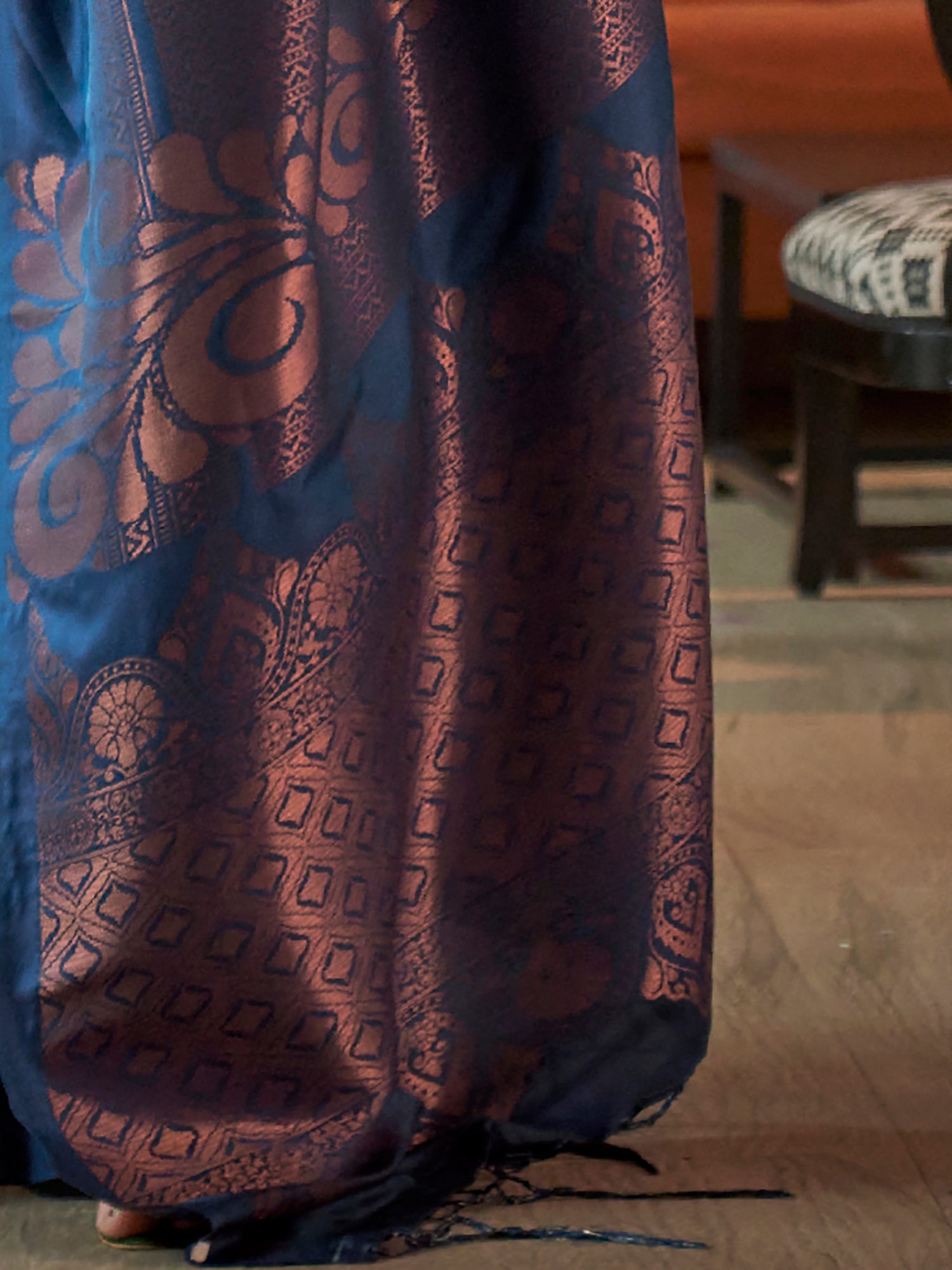 Teal Blue Banarasi Silk saree - Ressa