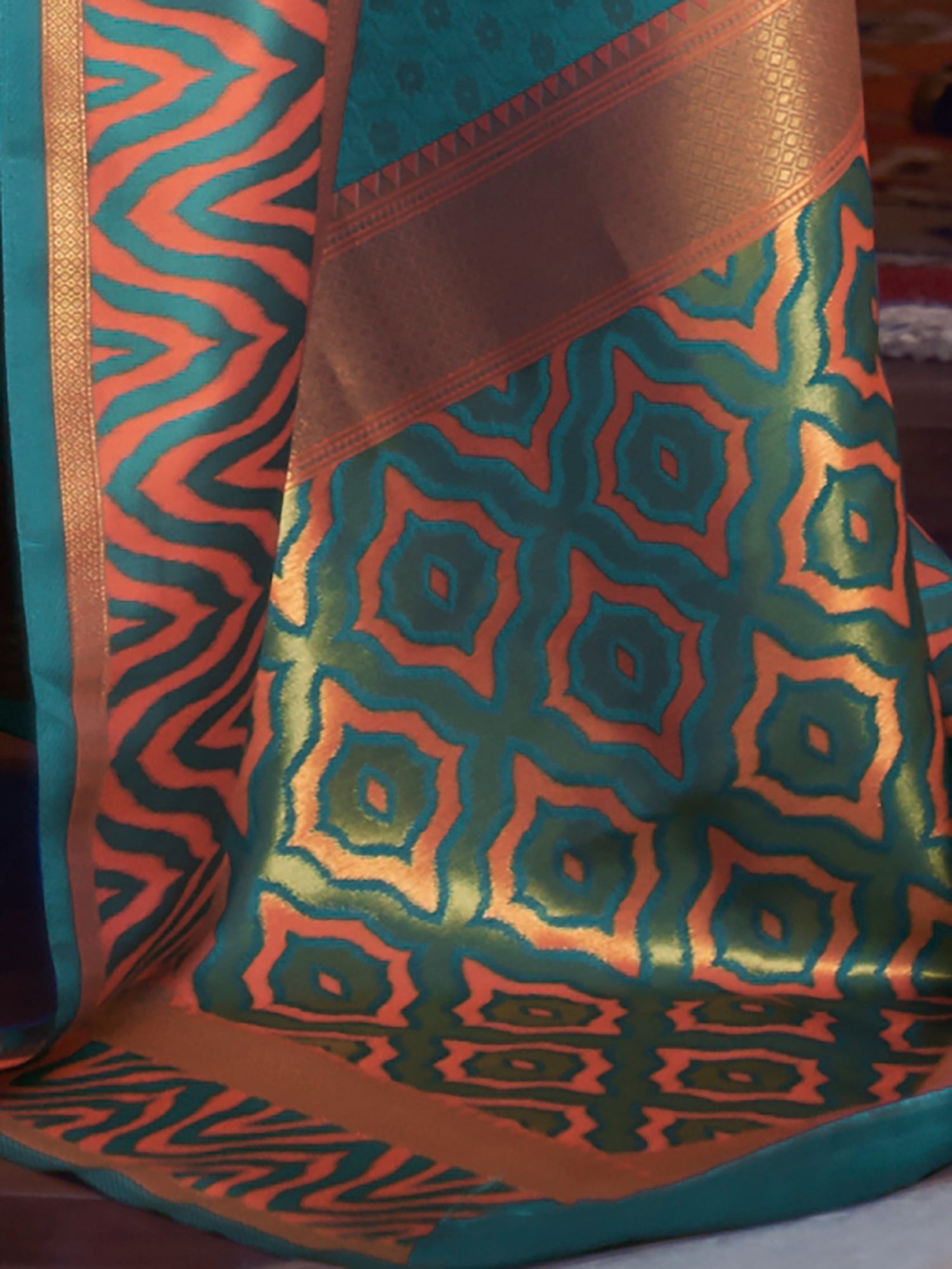 Teal Blue Banarasi Style saree - Ressa
