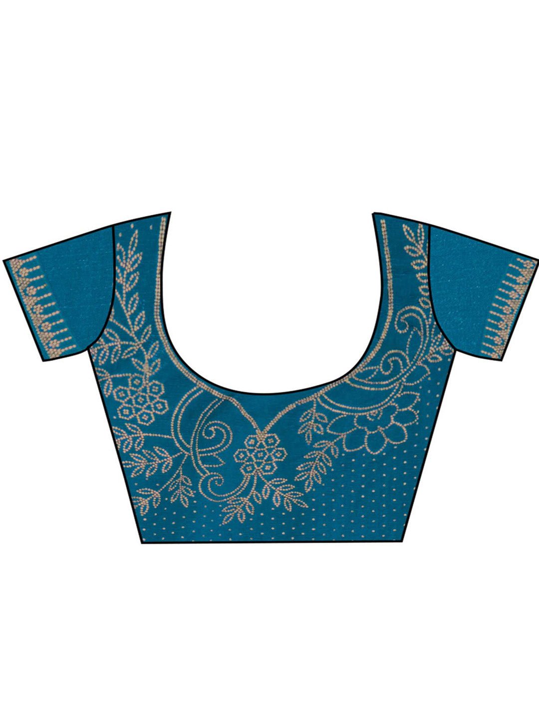Teal blue chiffon with embellished designer saree - Ressa