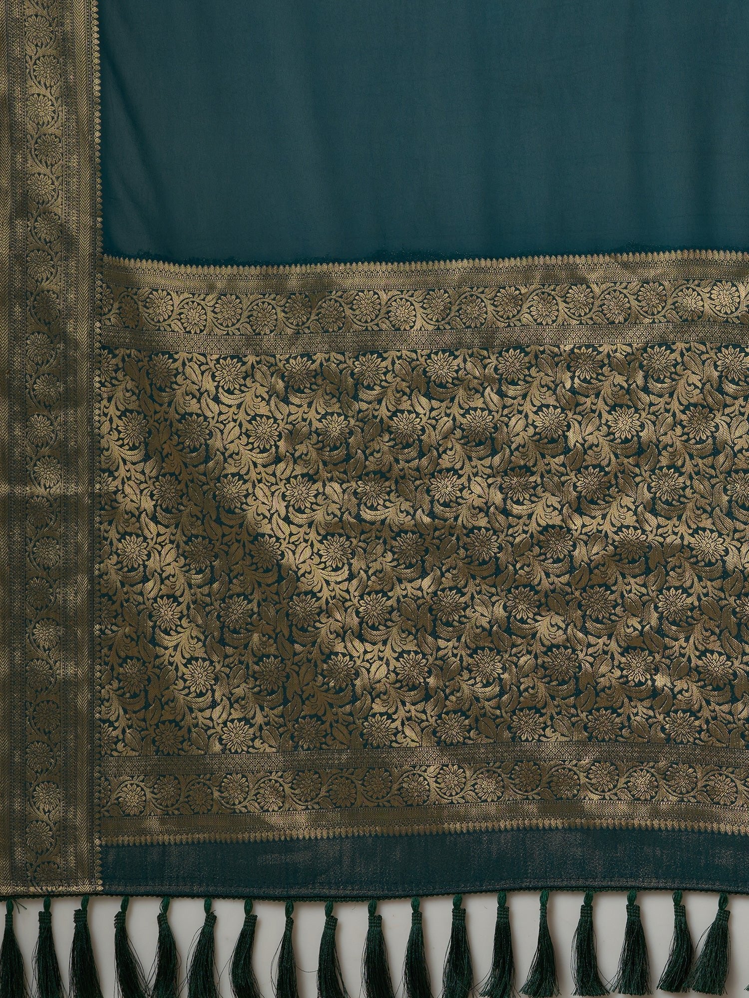 Teal BLue Floral Georgette Saree - Ressa