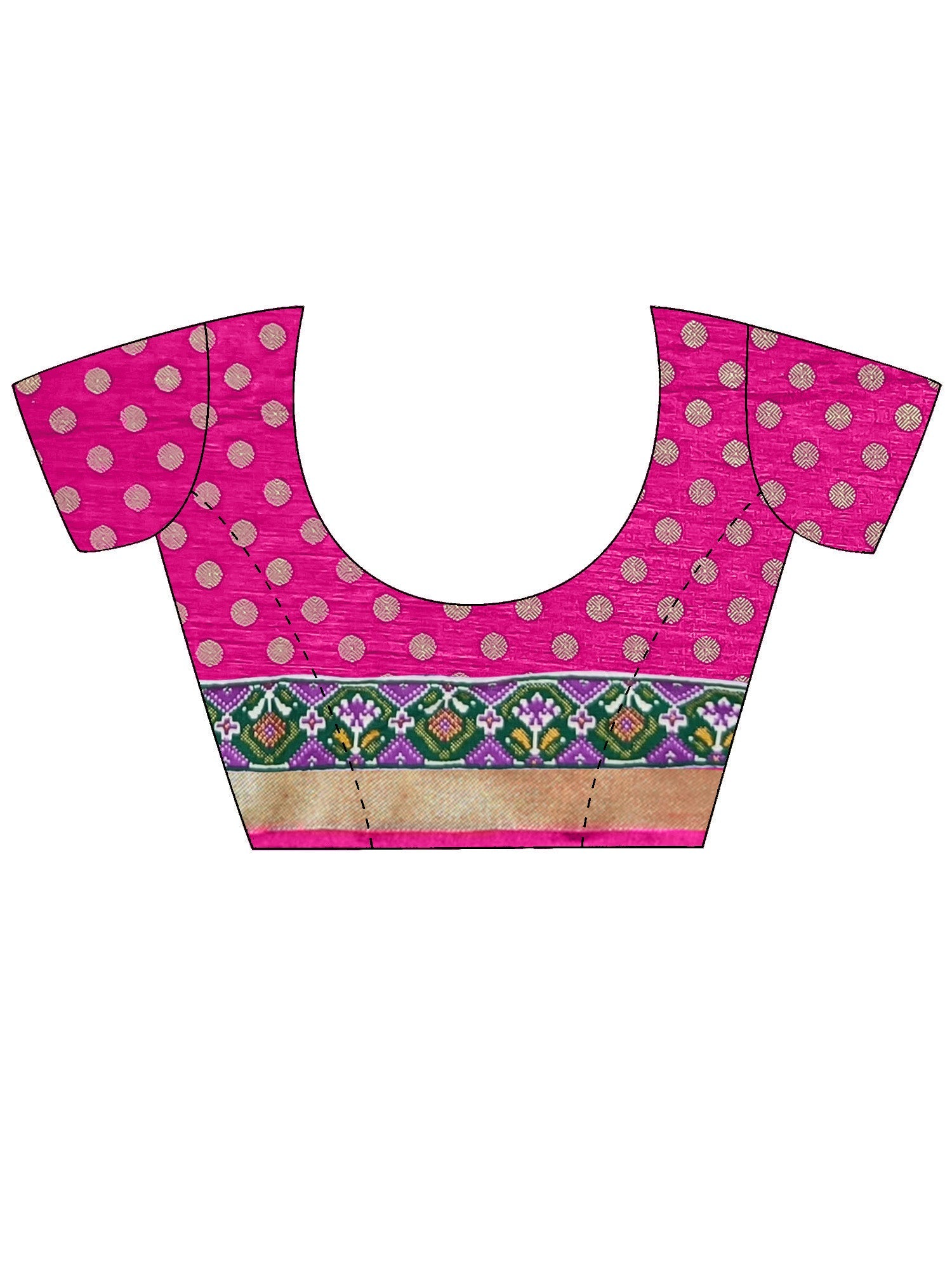 Teal Blue & Pink Patola Style Silk Blend Zari Woven saree - Ressa