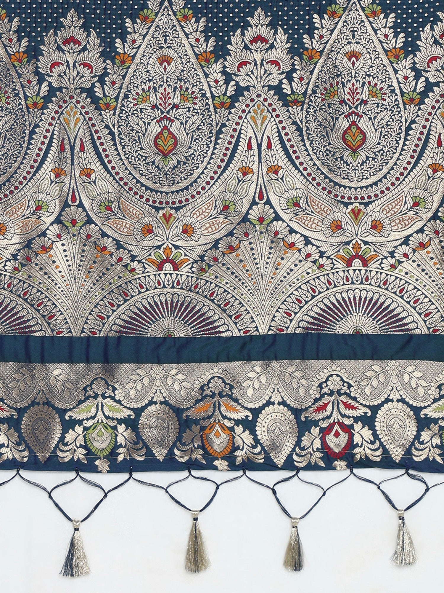 teal Blue Silk Banarasi Saree - Ressa