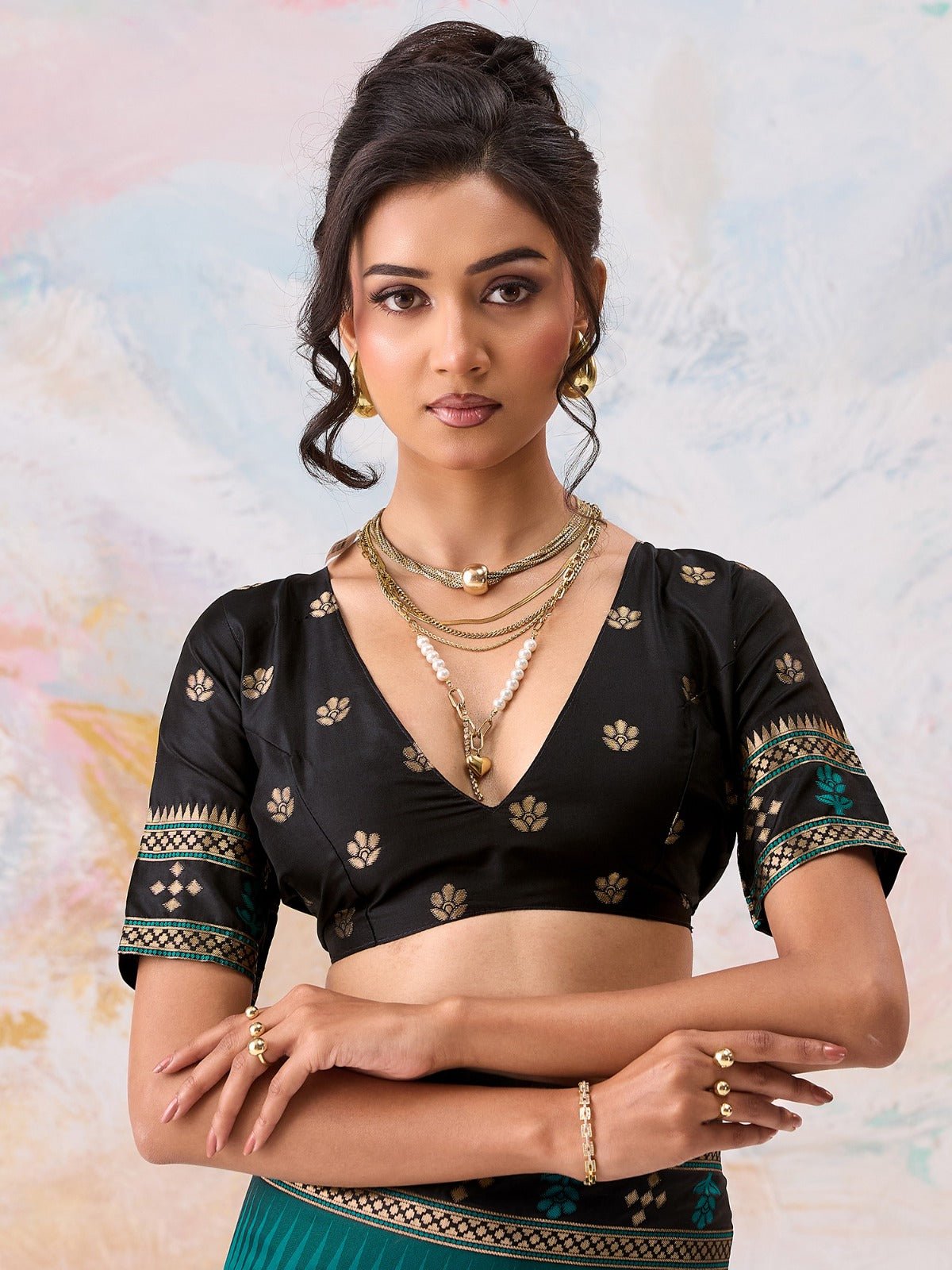 Teal Blue Silk Saree - Ressa