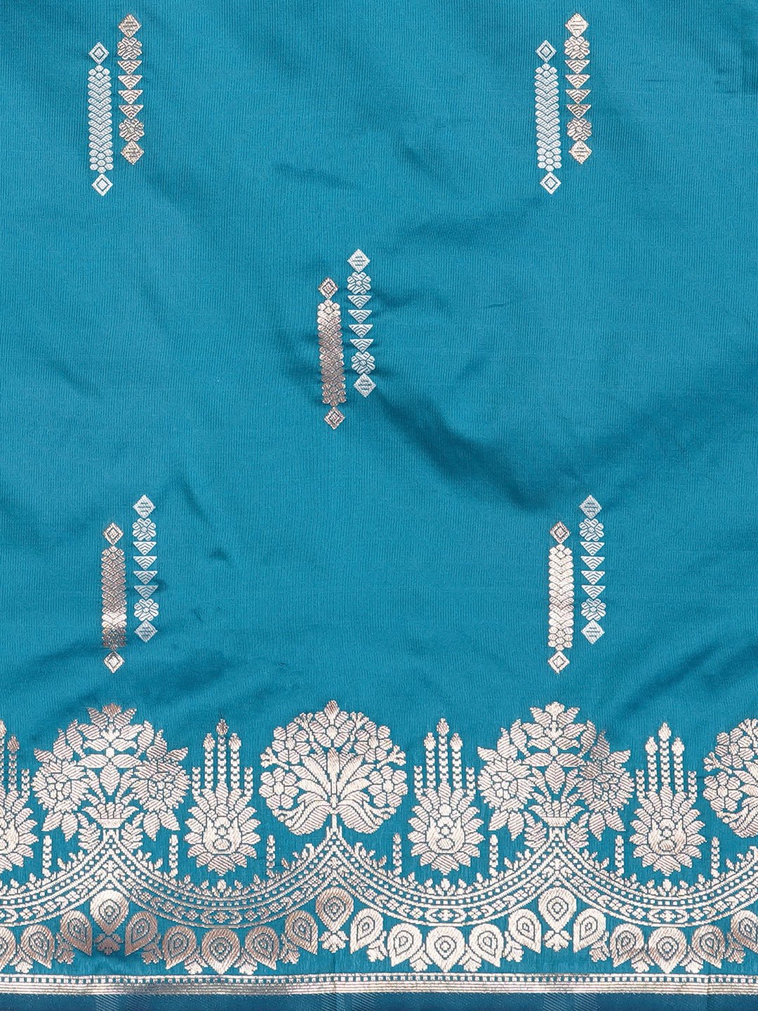 Teal Blue with Zari Woven Banarasi Silk Blend Saree - Ressa