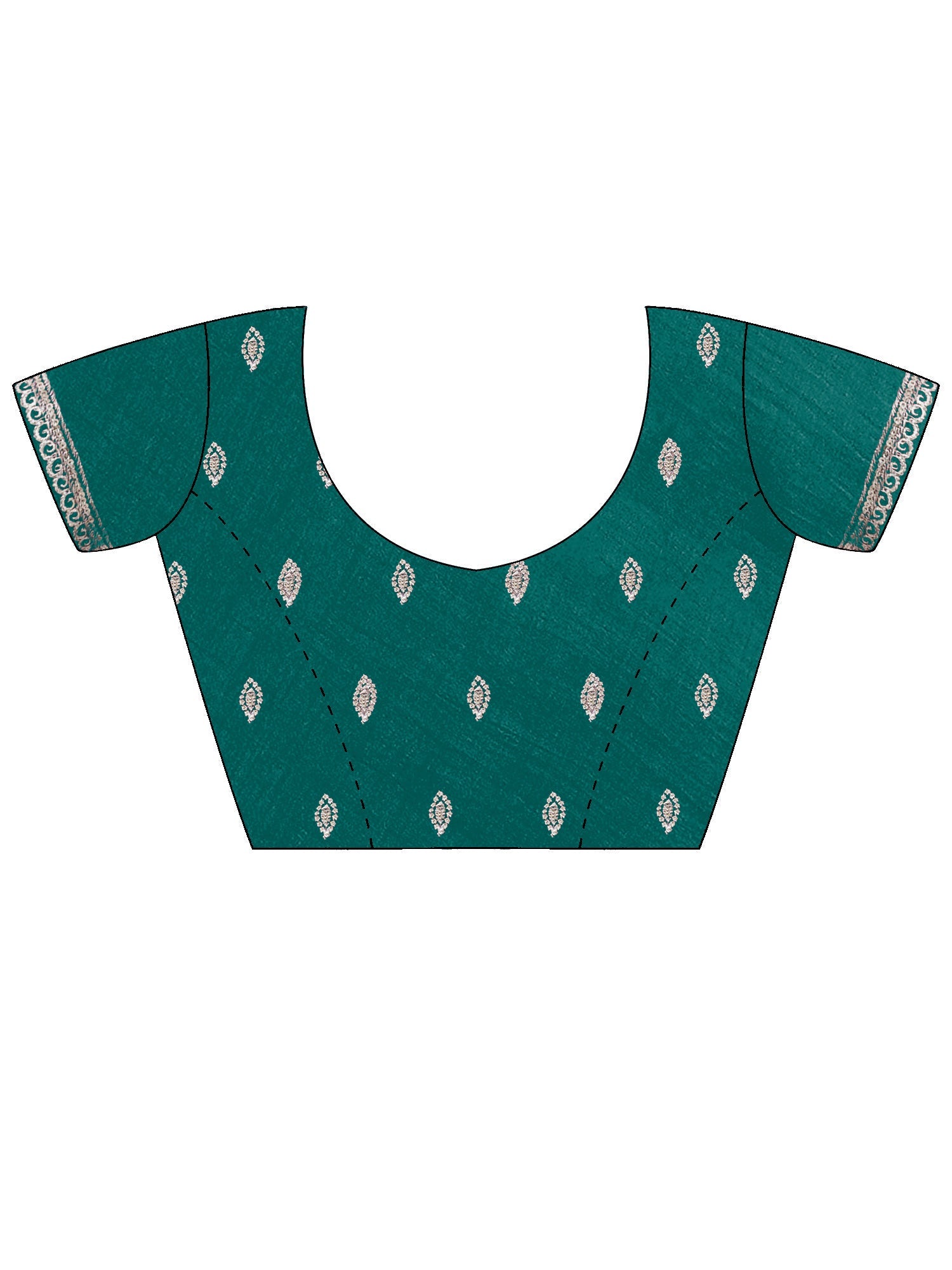 Teal Georgette Embroidered Saree with Blouse Piece - Ressa