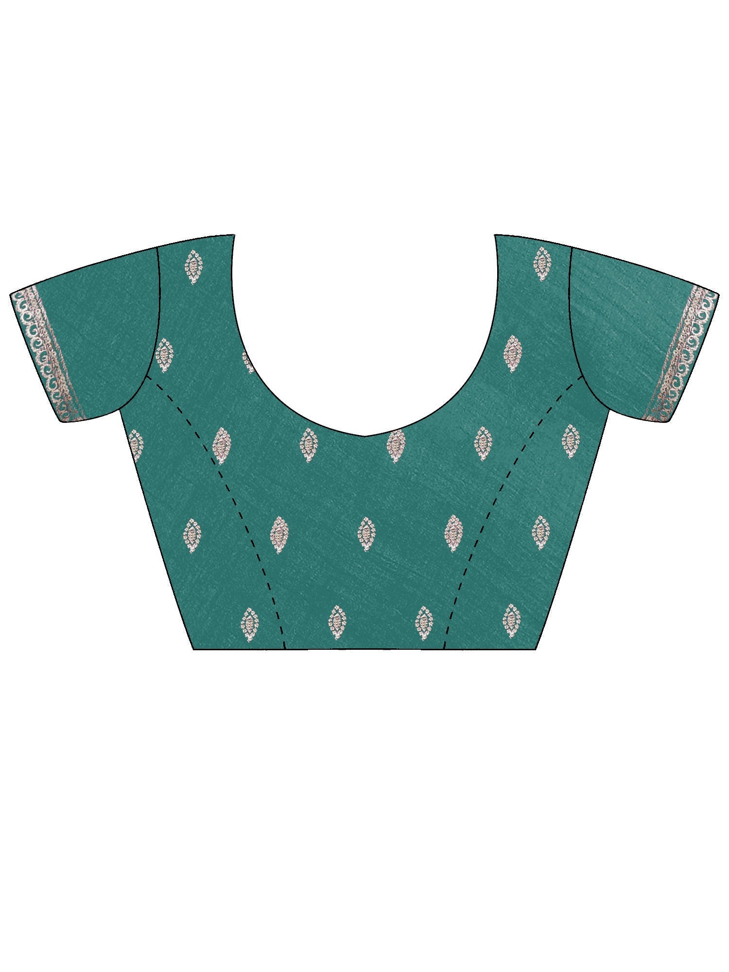 Teal Georgette Embroidered Saree with Blouse Piece - Ressa