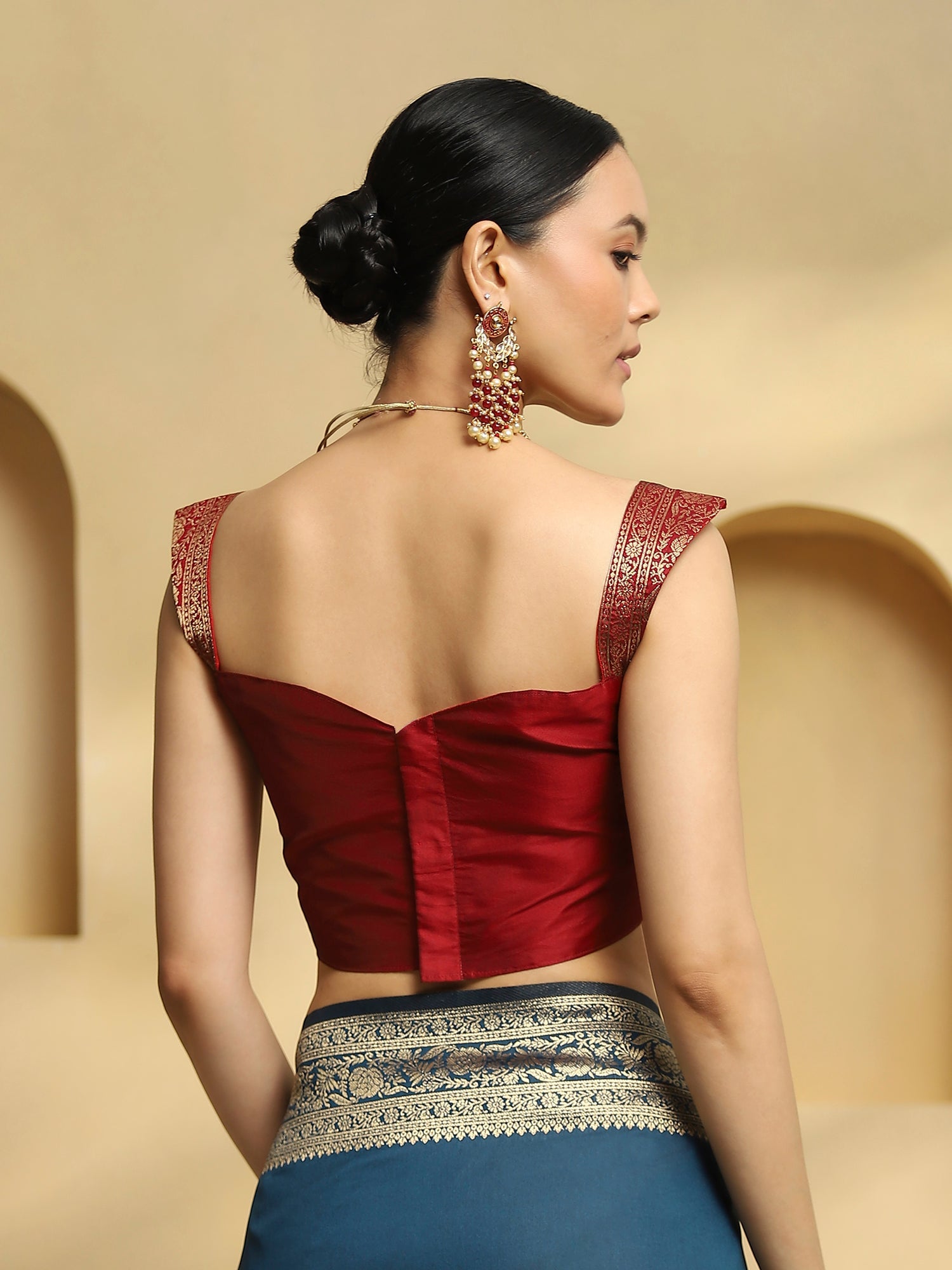 Teal Green Banarasi Silk Blend Saree - Ressa
