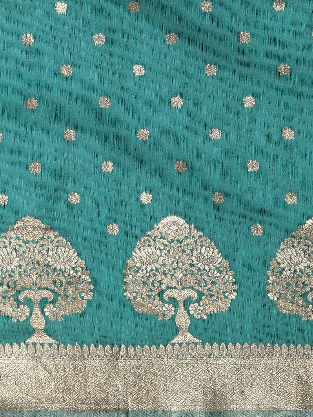 Teal Green Banarasi Silk Saree with Zari Weave - Ressa