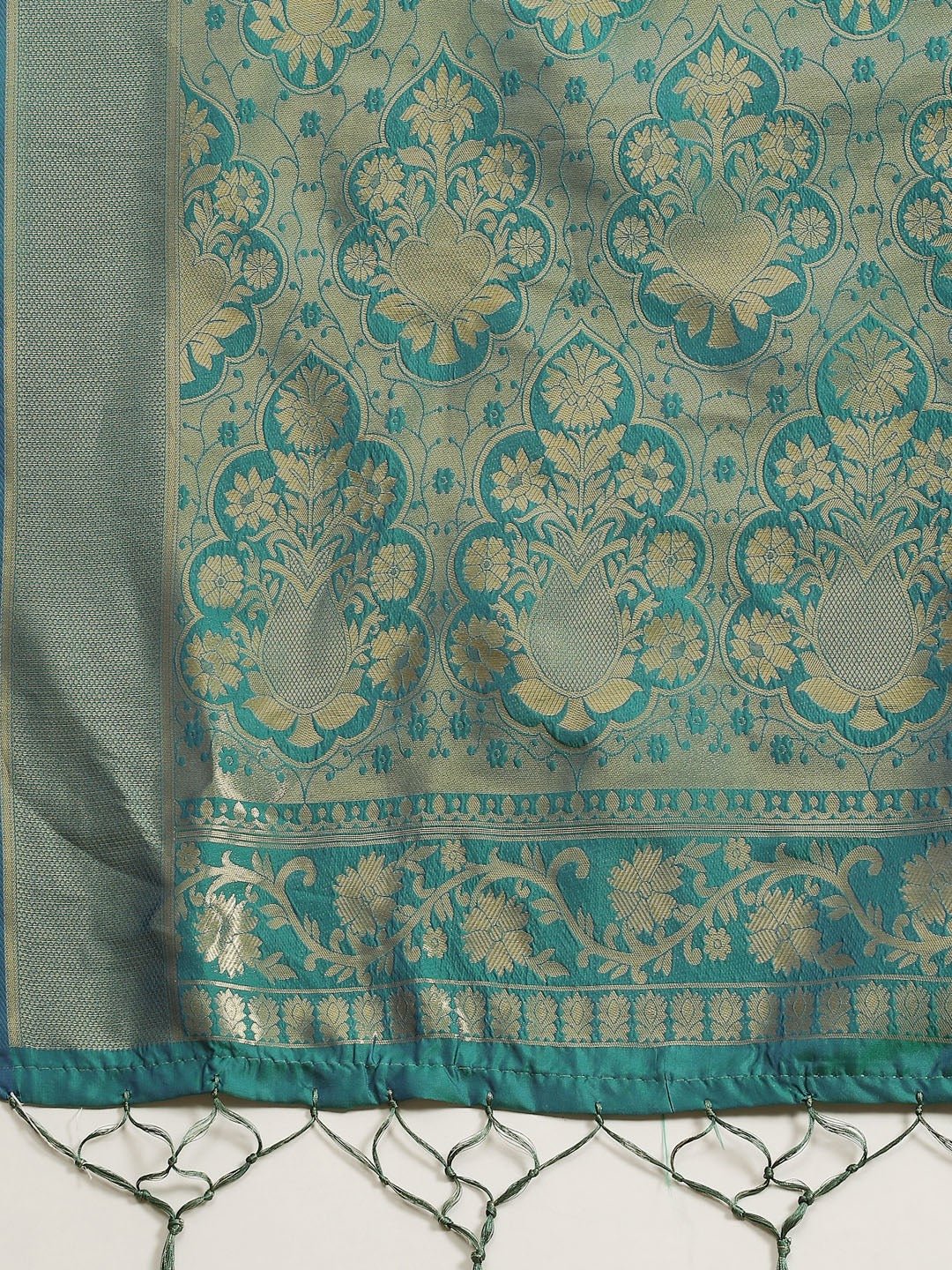 Teal Green Jari Woven Banarasi Saree - Ressa