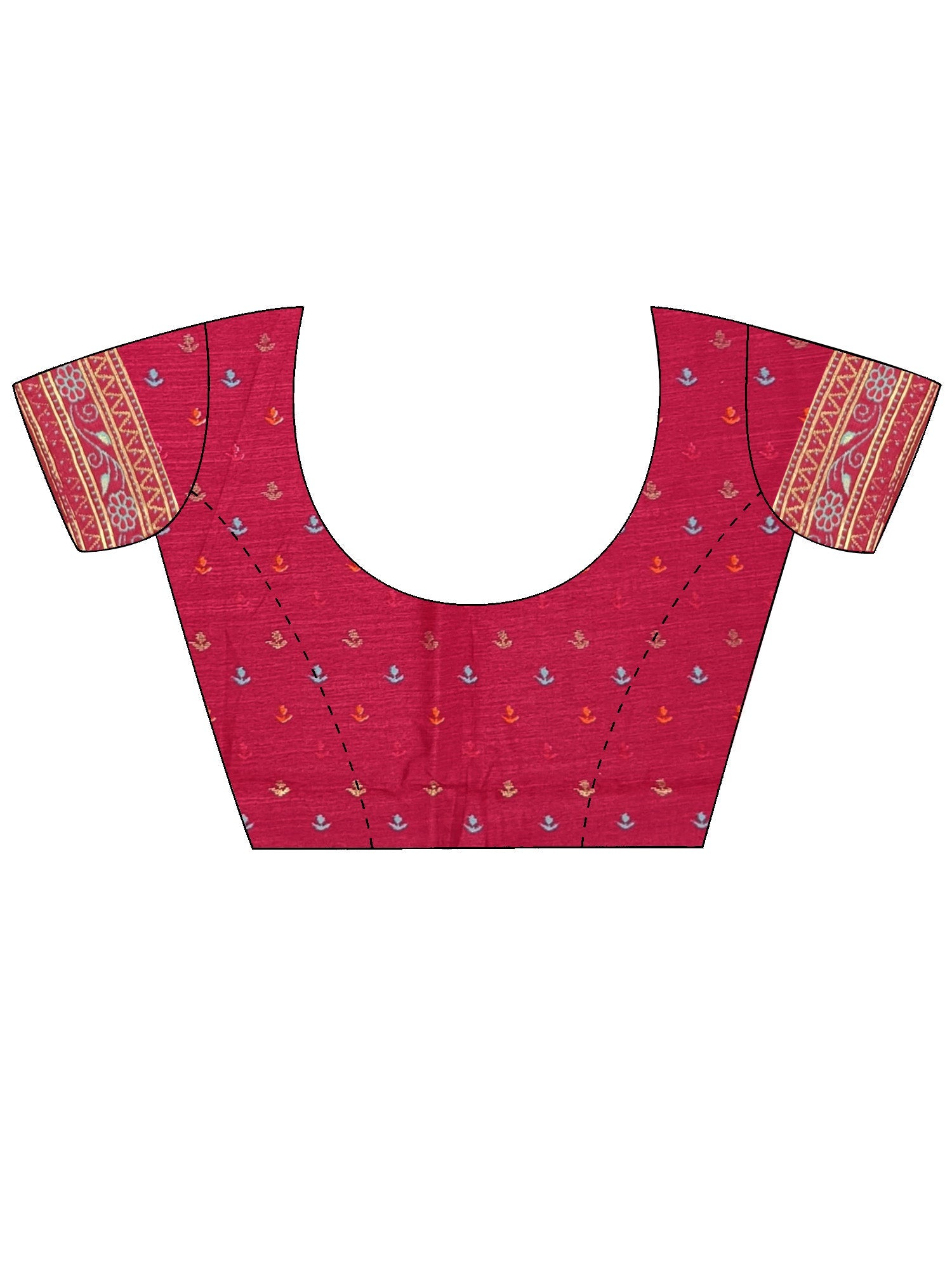 Teal Green Patola Silk Ikat Printed Contrast Pink Border saree - Ressa