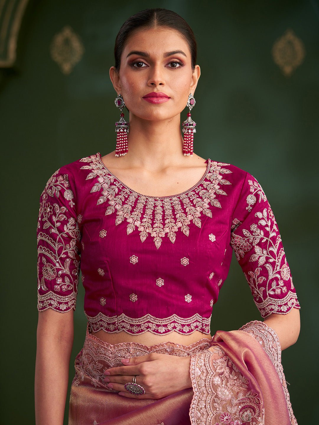 Tissue Emblished Party Wear Saree - Ressa
