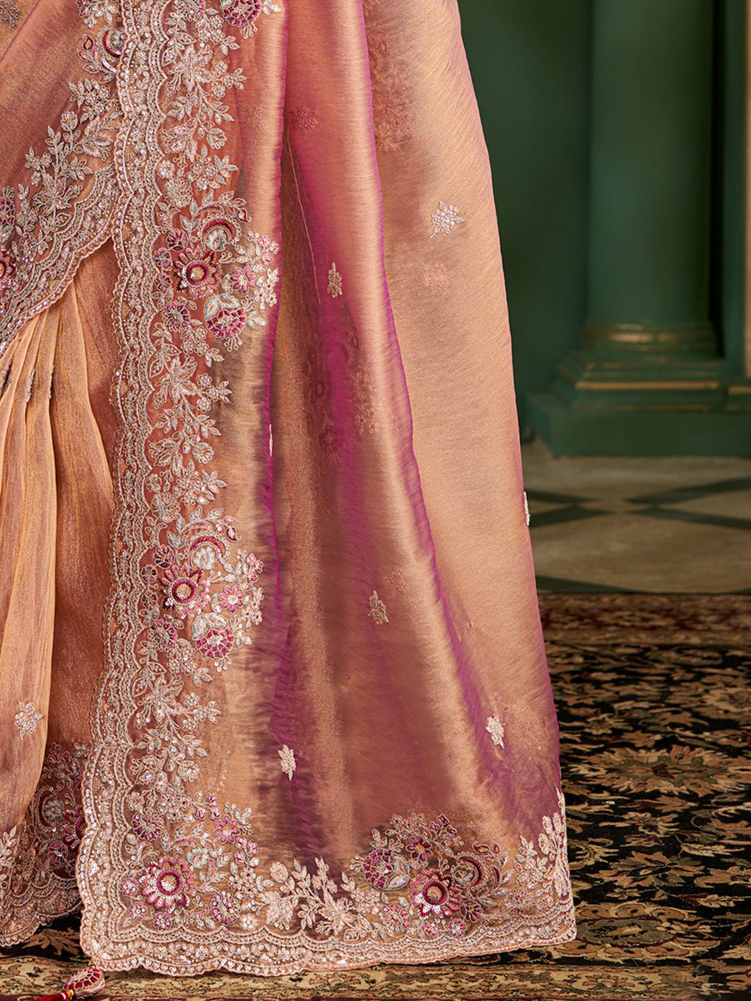 Tissue Emblished Party Wear Saree - Ressa
