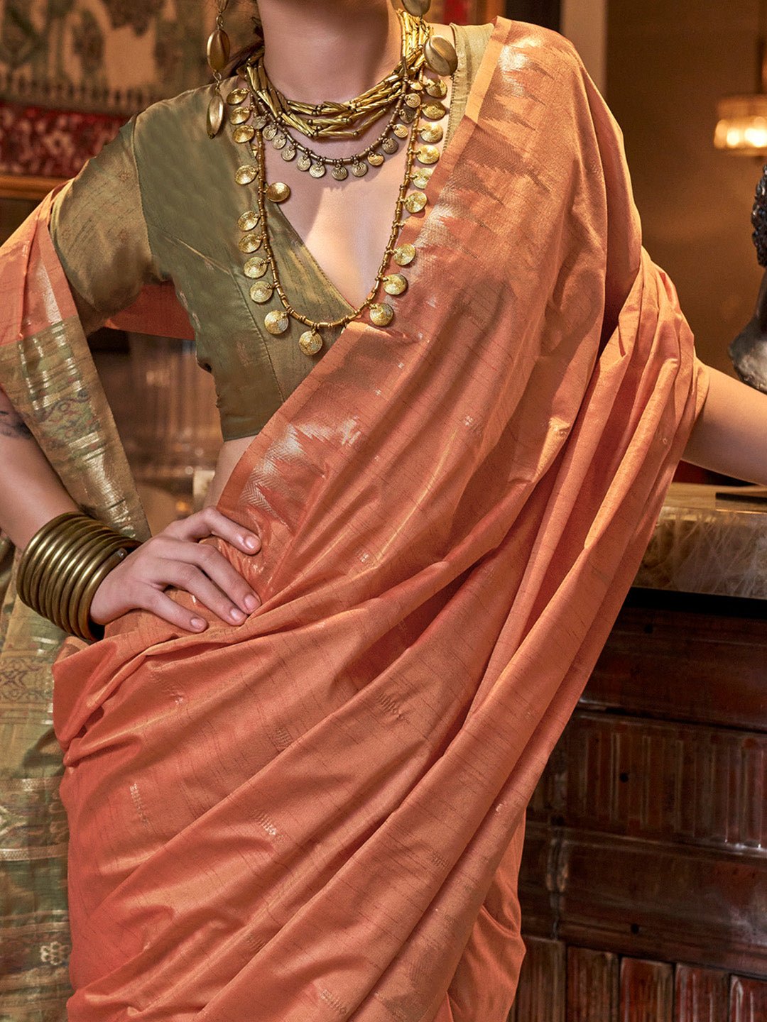 Tissue Silk Buta Work Saree - Ressa