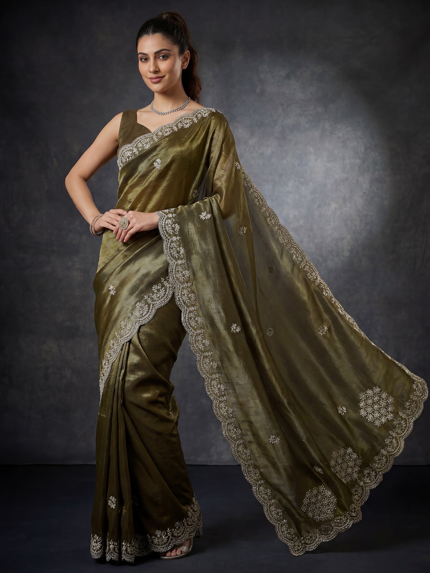 Tissue Silk : Cutwork Border Saree - Ressa