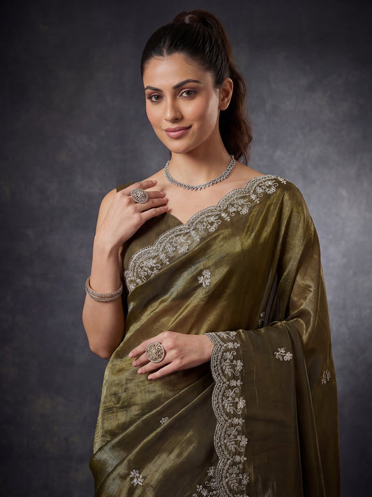Tissue Silk : Cutwork Border Saree - Ressa