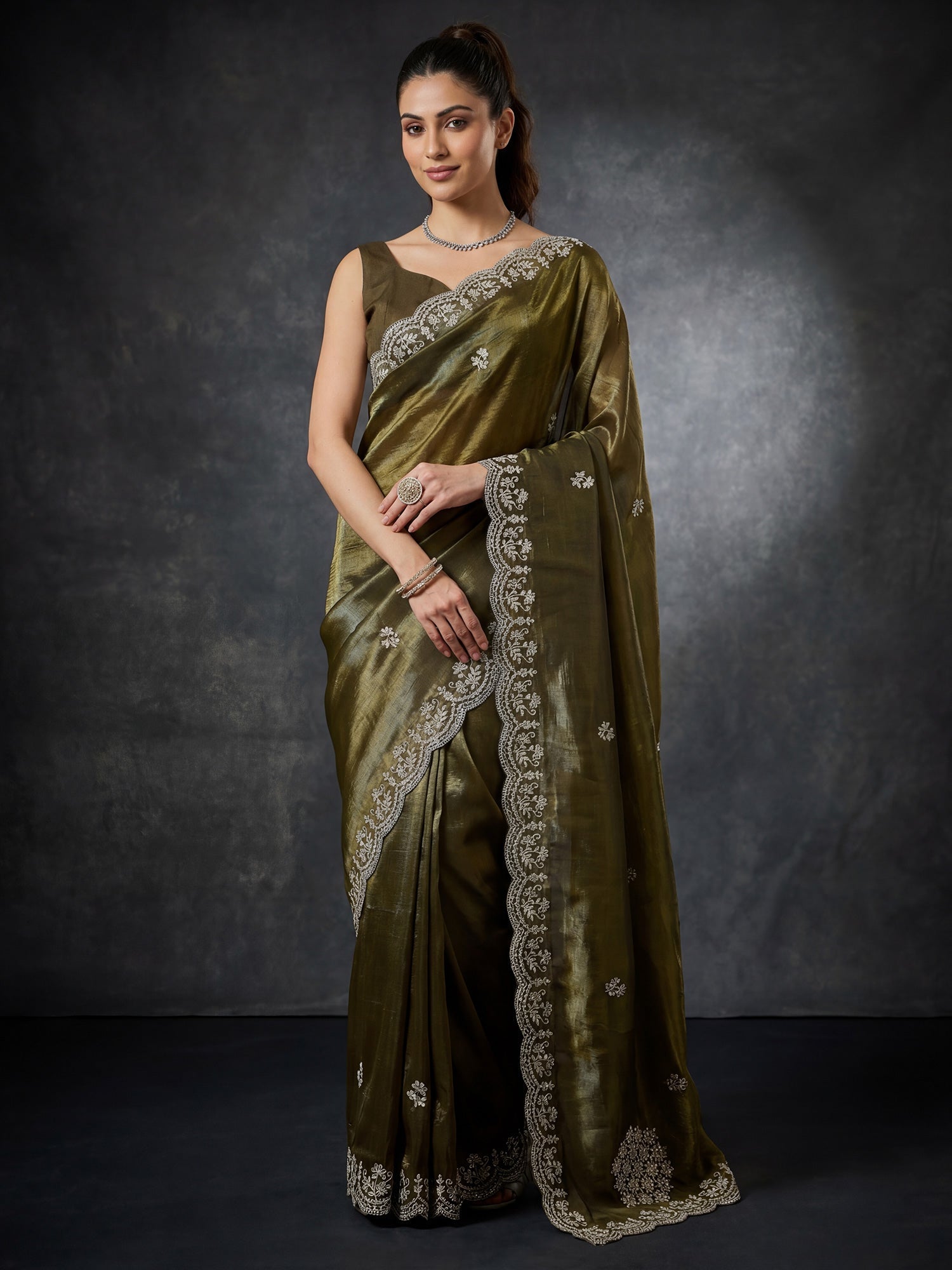 Tissue Silk : Cutwork Border Saree - Ressa