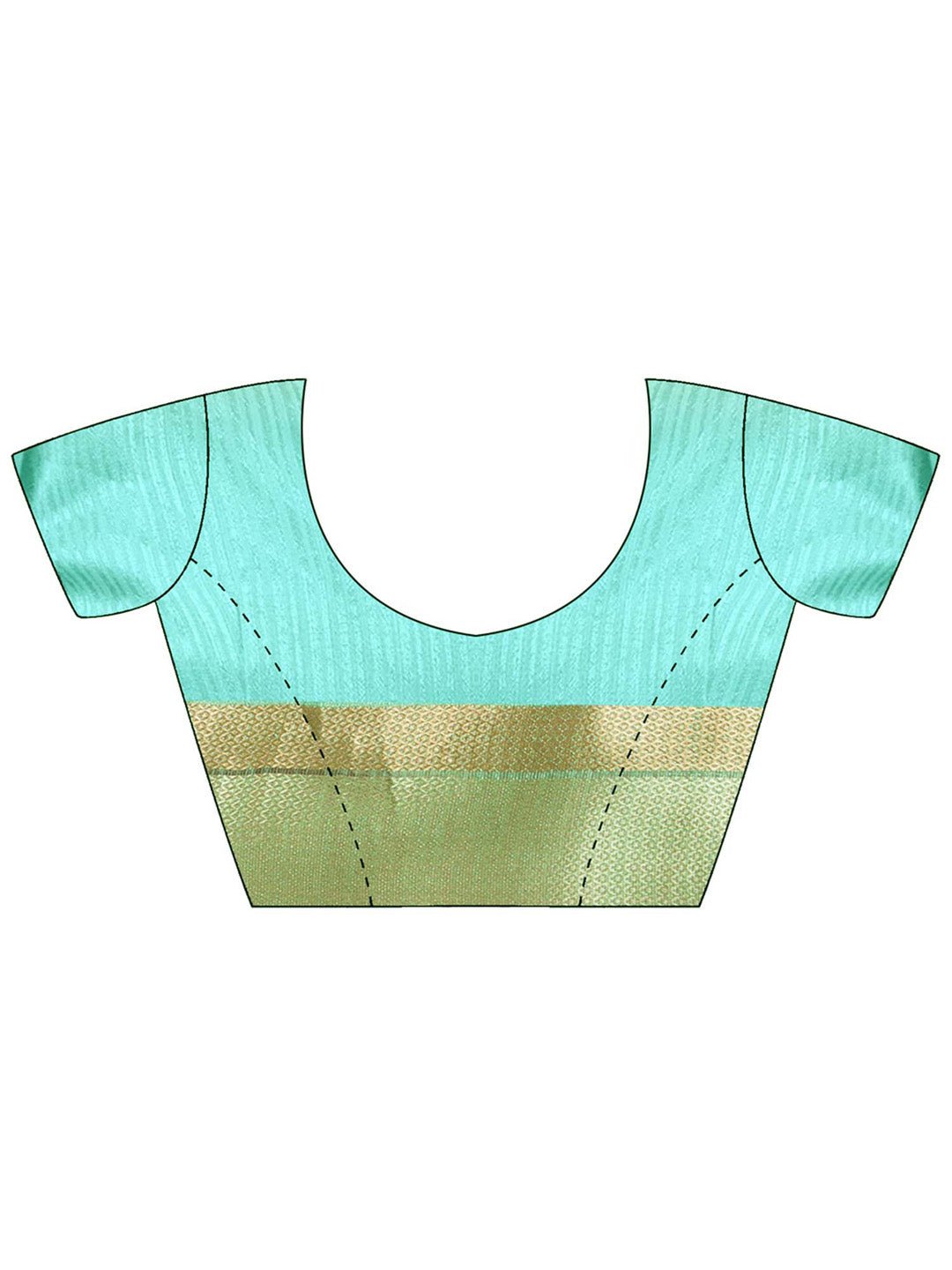 Turquoise linen with woven design saree - Ressa