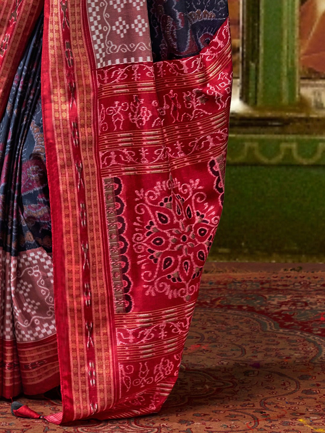 Two-Tone Patola-Inspired Pure Silk Saree - Ressa
