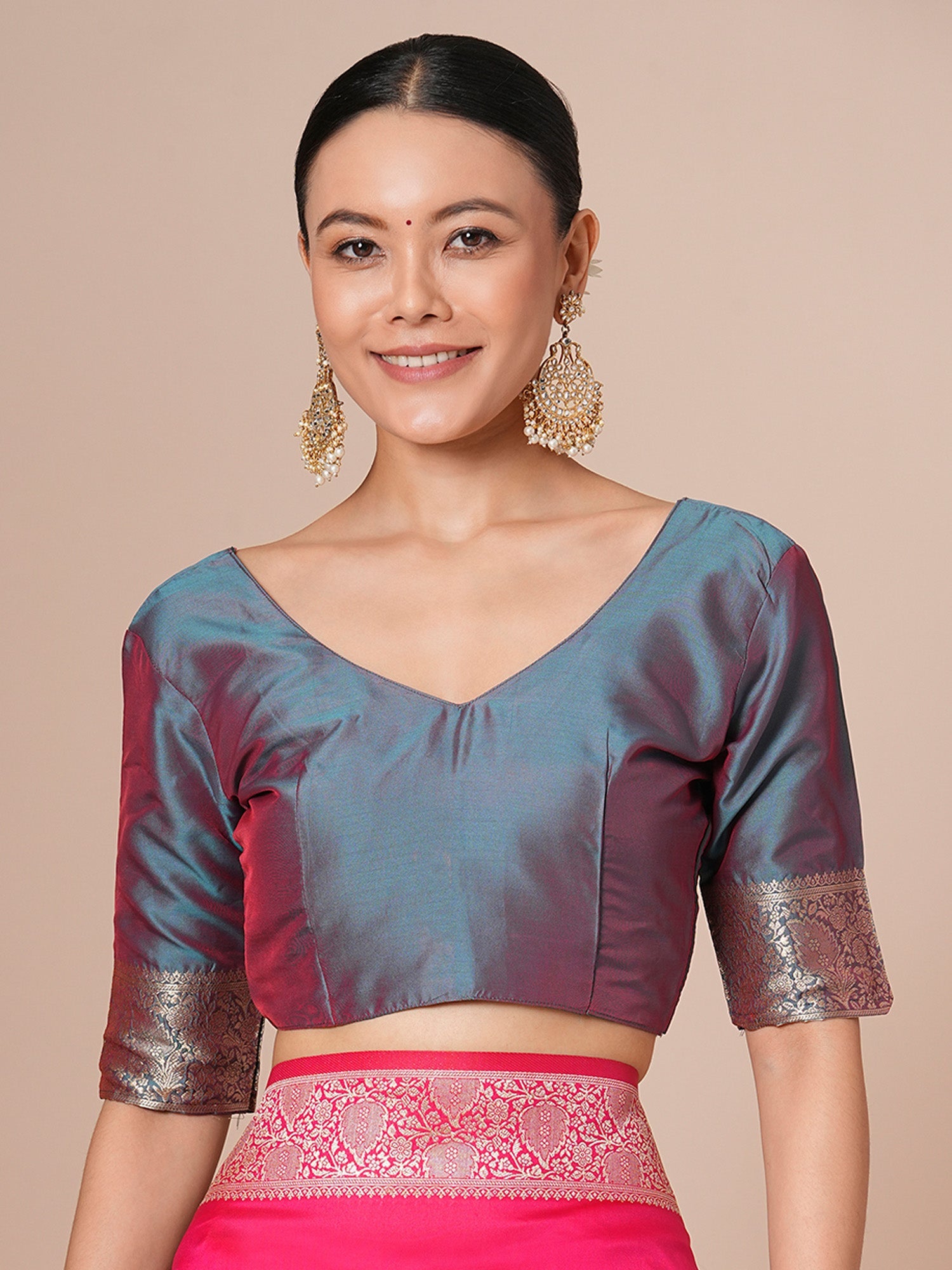 Vibrant Hot Pink Banarasi Pure Silk Saree - Ressa
