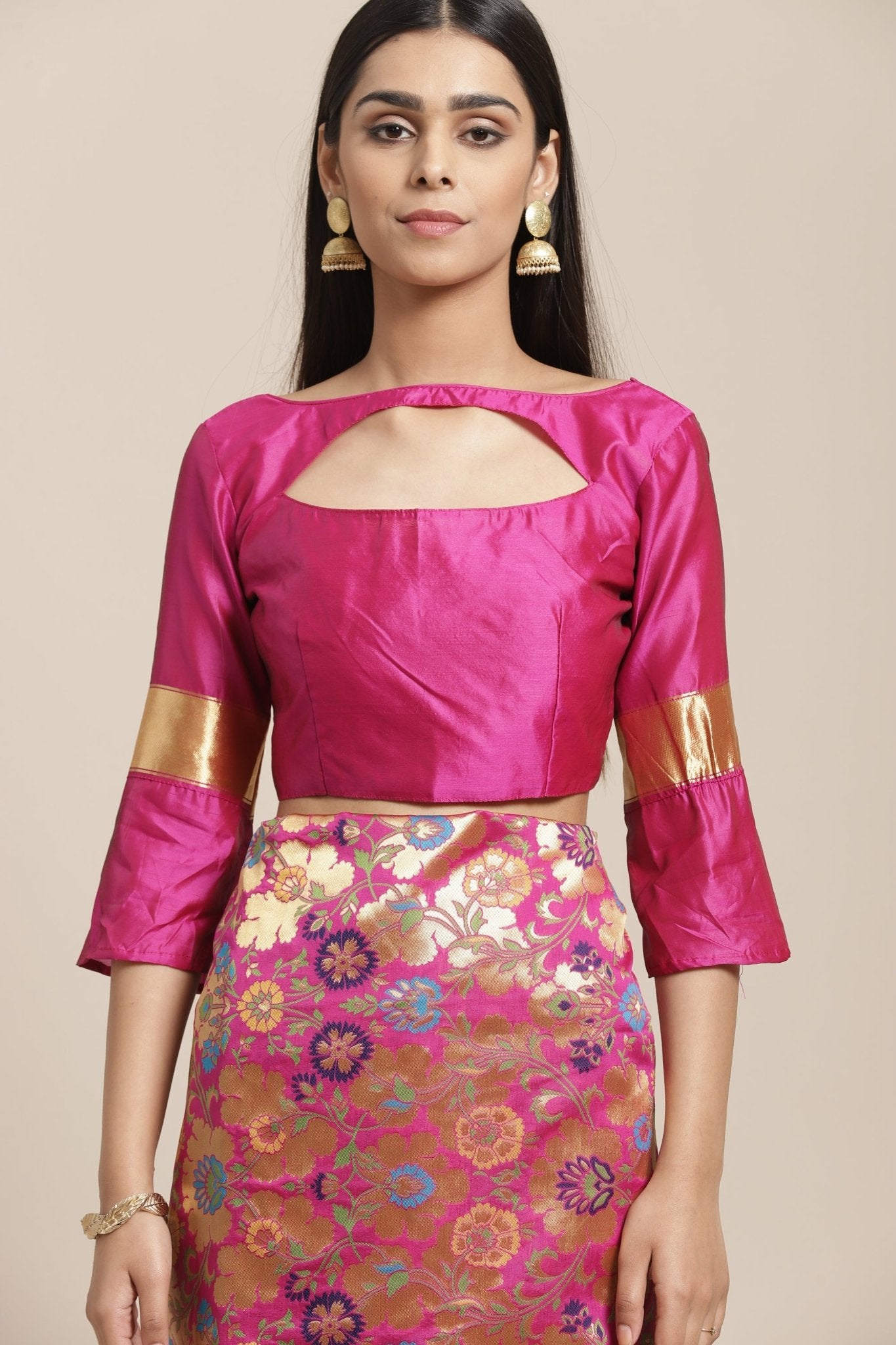Vibrant Magenta-Pink Pure Banarasi Silk Saree - Ressa