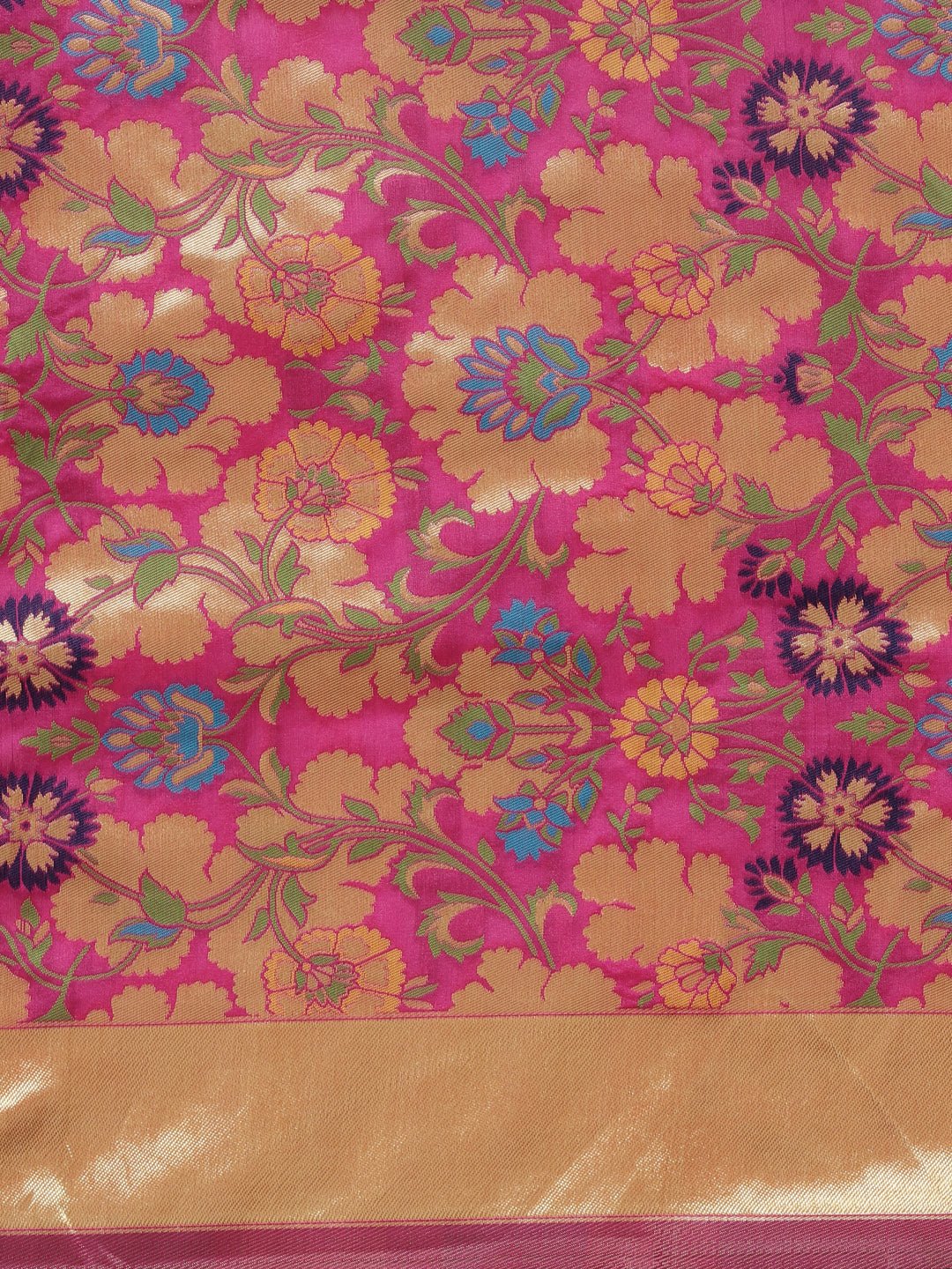 Vibrant Magenta-Pink Pure Banarasi Silk Saree - Ressa