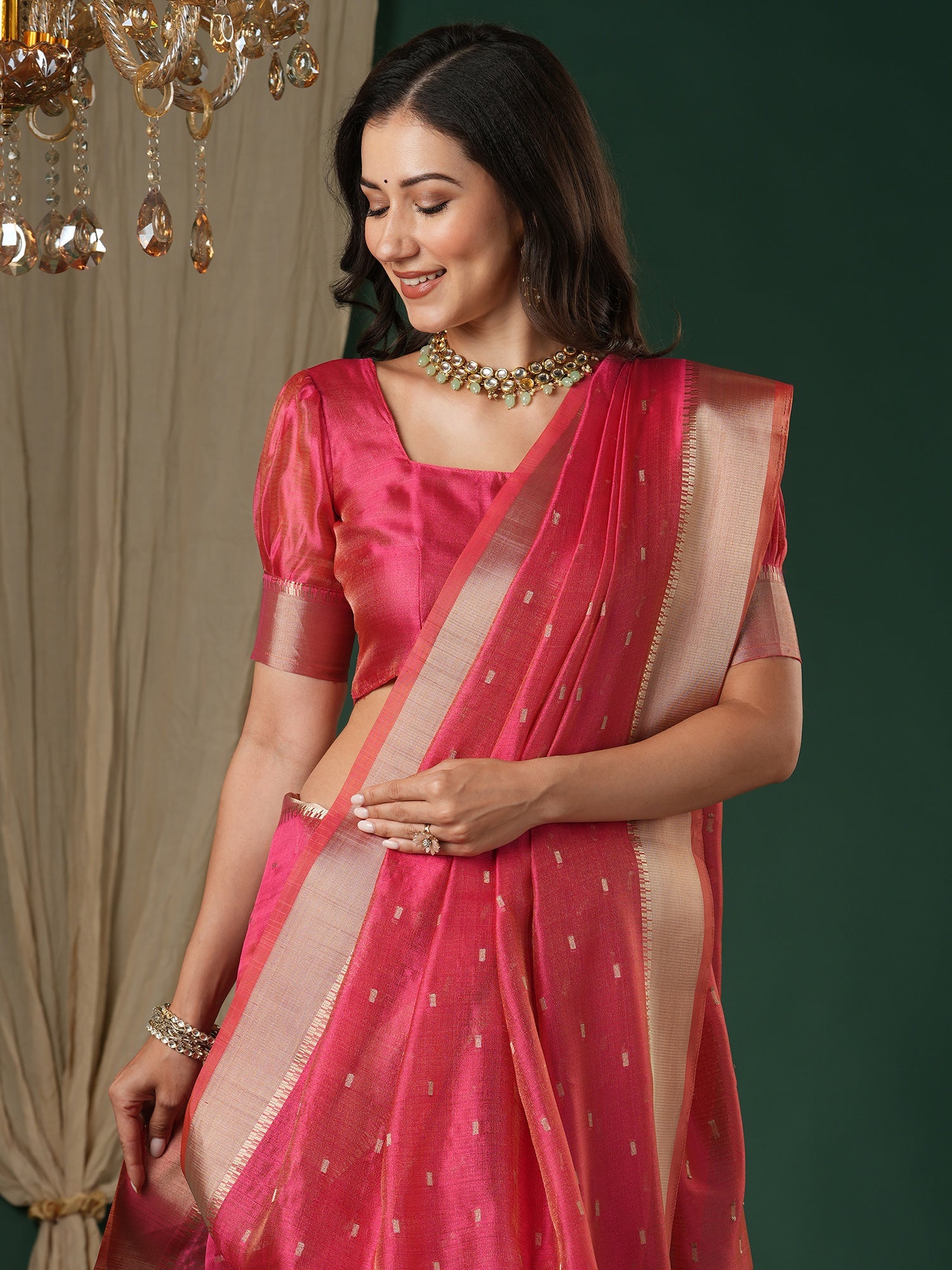 Vibrant Magenta Pink Soft Silk Saree - Ressa