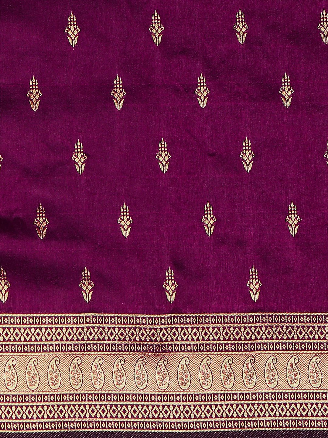 Vibrant Magenta-Purple Pure Banarasi Katan Silk Saree - Ressa