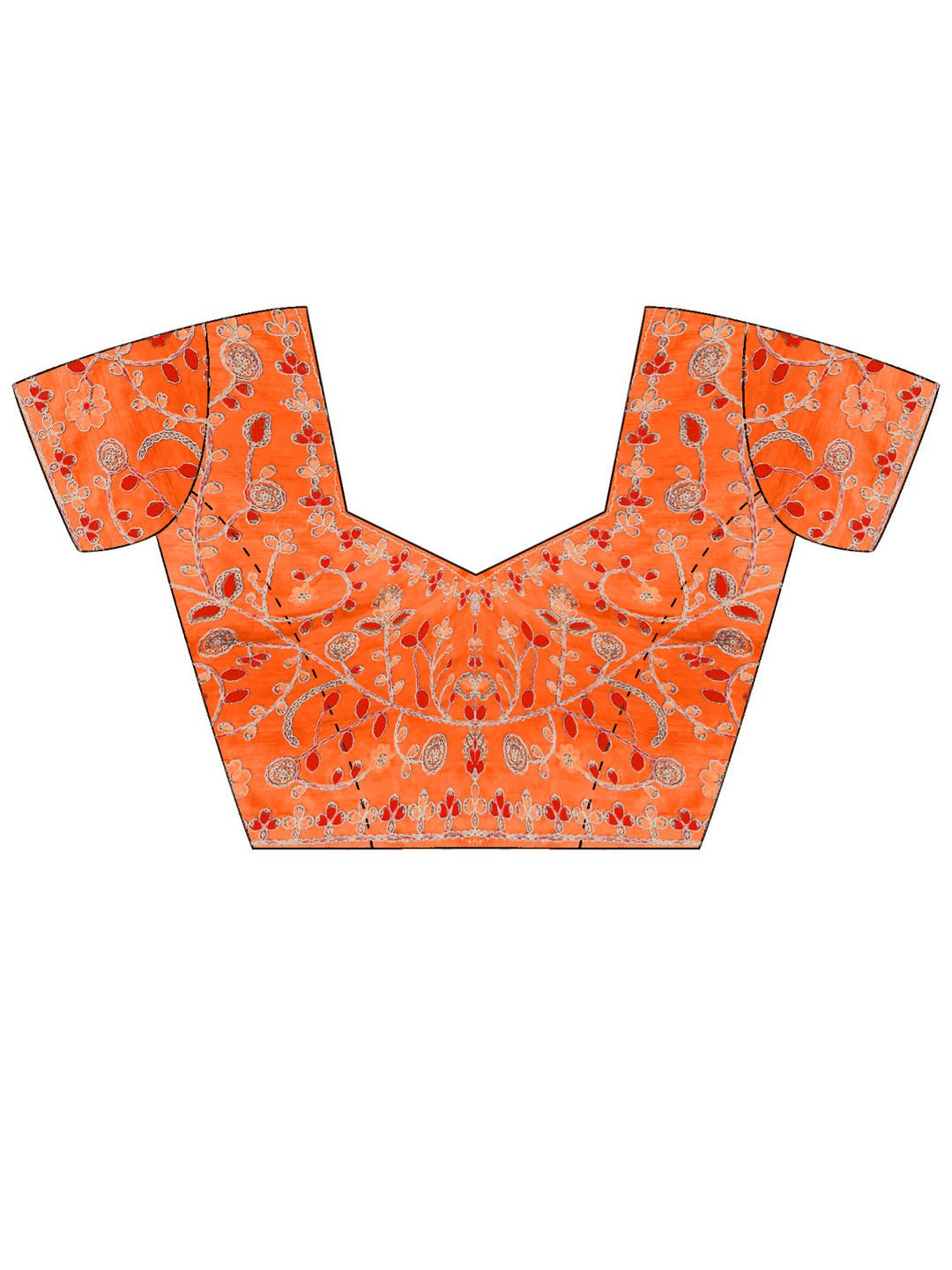 Vibrant Orange Georgette Saree - Ressa