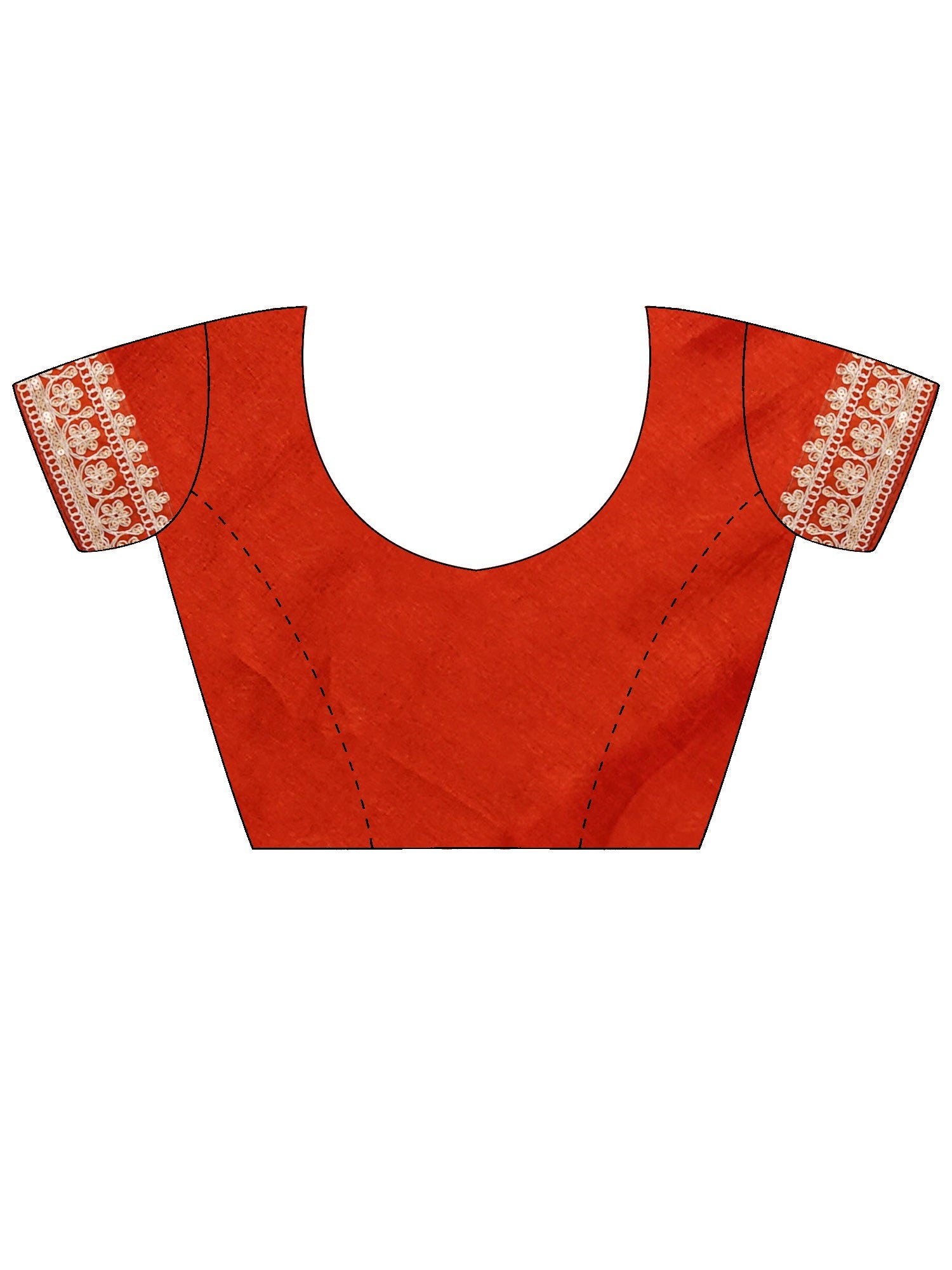 Vibrant Red Georgette Saree with Embroidered Border - Ressa