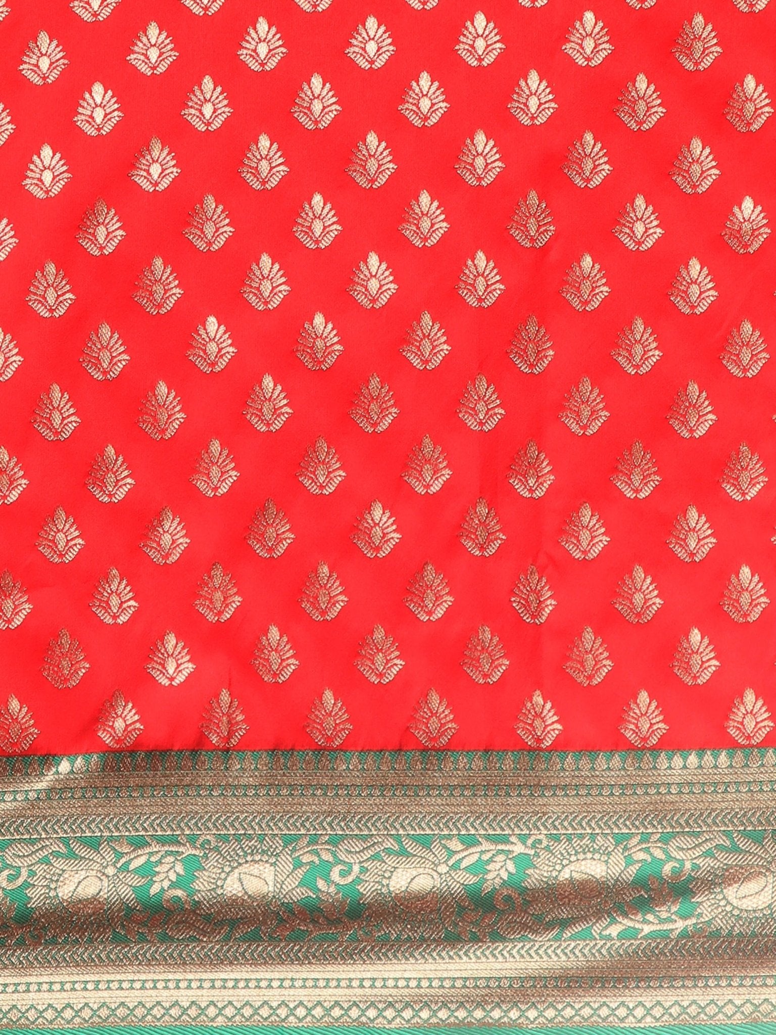 Vibrant Red Pure Banarasi Katan Silk Saree - Ressa