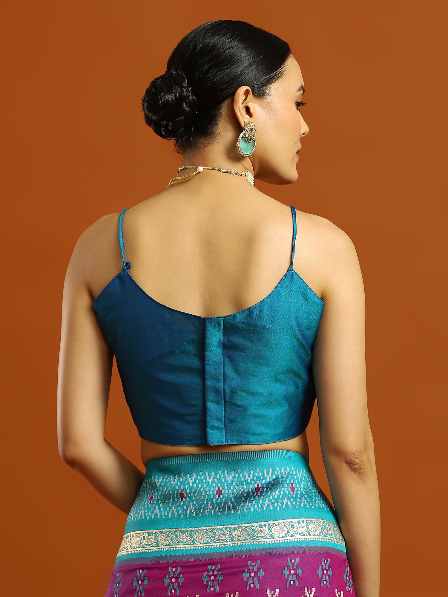 Violet &amp; Teal&nbsp; Silk Blend : Banarasi Style : Zari Woven Butti saree - Ressa