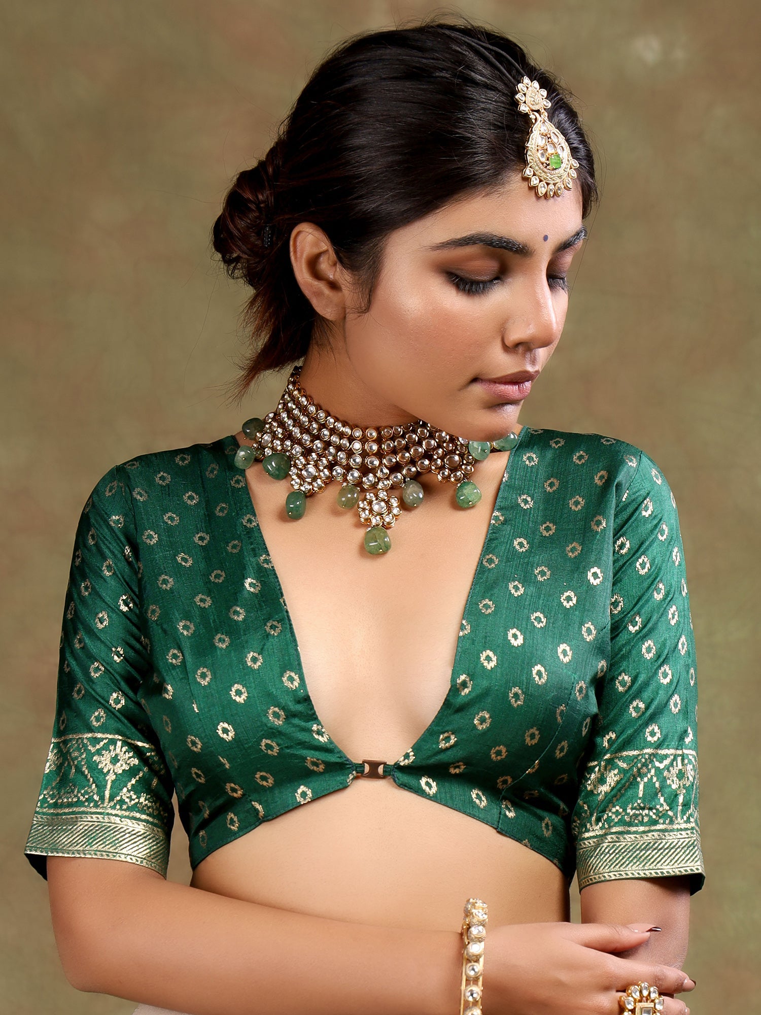 Violet and Green Silk Blend Heritage Patola Style Zari Woven Saree - Ressa