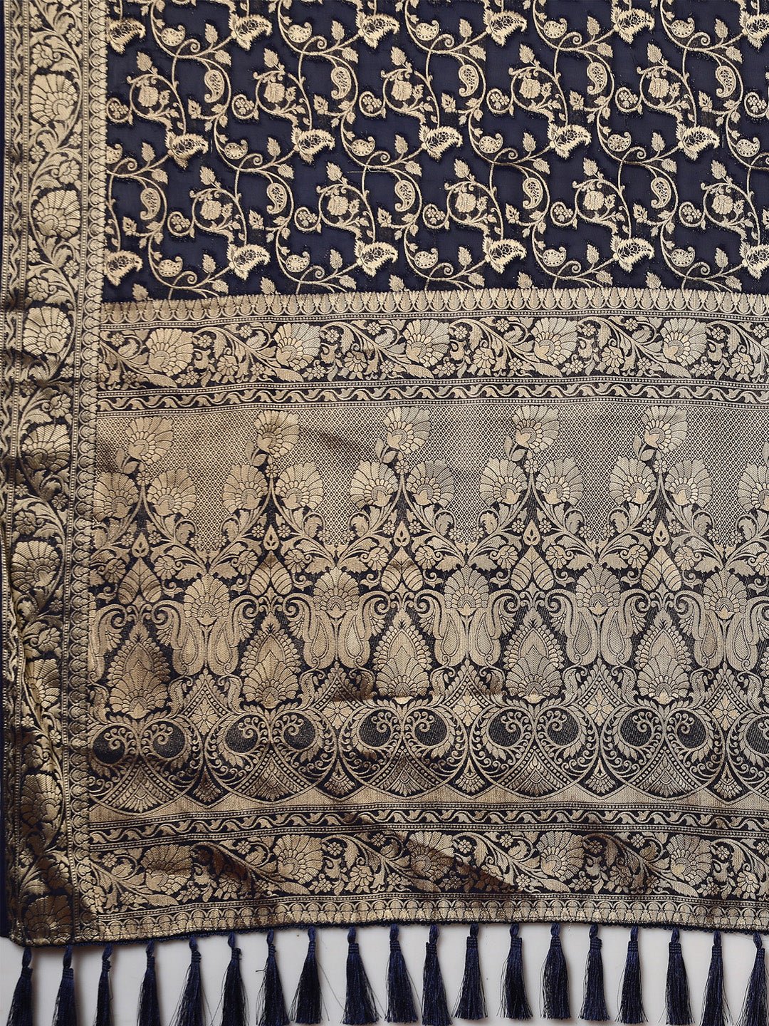 Violet Georgette Banarasi Silk Saree - Ressa