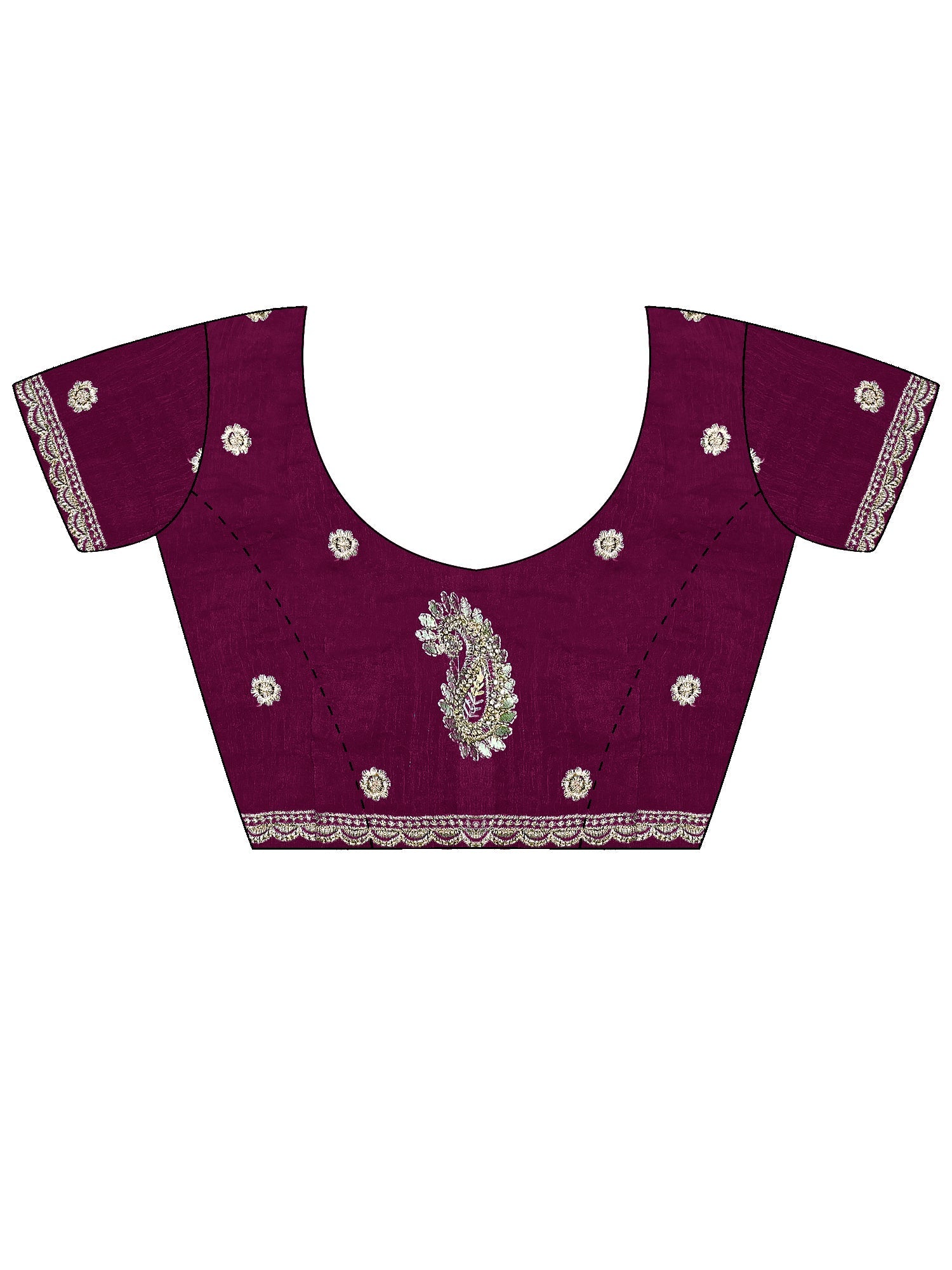 Wine Georgette Silk Blend Saree - Ressa